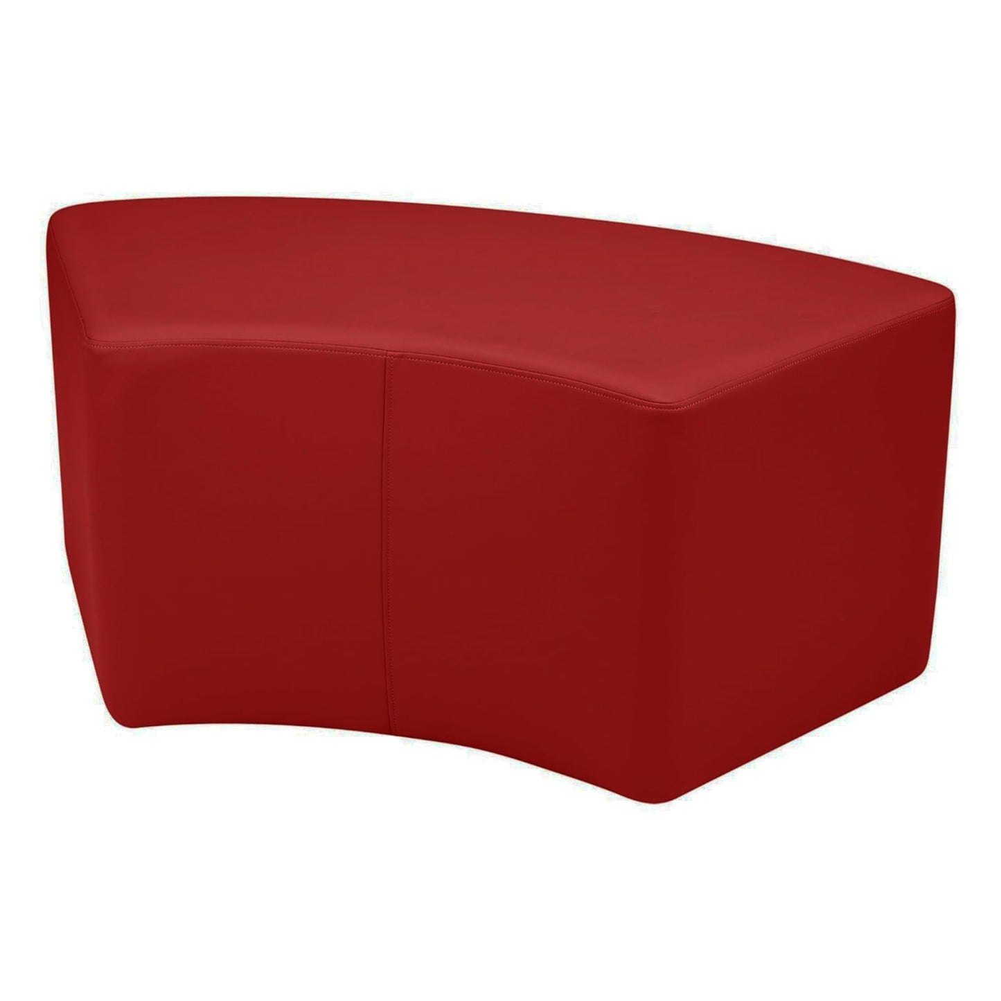 FDP Pro Series Upholstered Configurable S-Curve Accent Ottoman Seating Set (18" H) Collaborative Commercial Furniture for Hotel Lobby, Office, Restaurant, Waiting Room (6-Pack) - Crimson