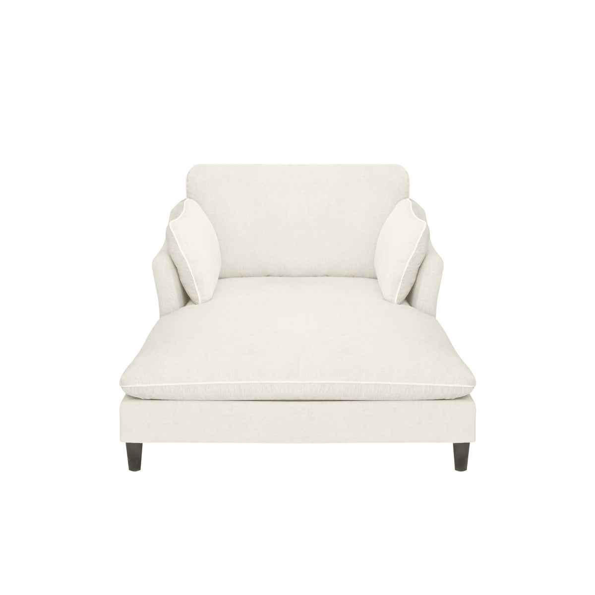 Merax Boneless Chaise Lounge Chair Indoor, 51.2" Modern Oversized Chaise Lounge Reading Chairs with 2 Pillows, Comfy Chenille Sleeper Sofa Couch for Living Room Bedroom Apartment, Beige