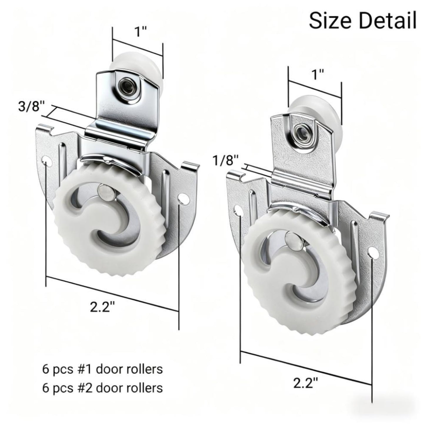 Nagpew Closet Door Roller, Adjustable, 24 Pack Screws, 12 Pieces