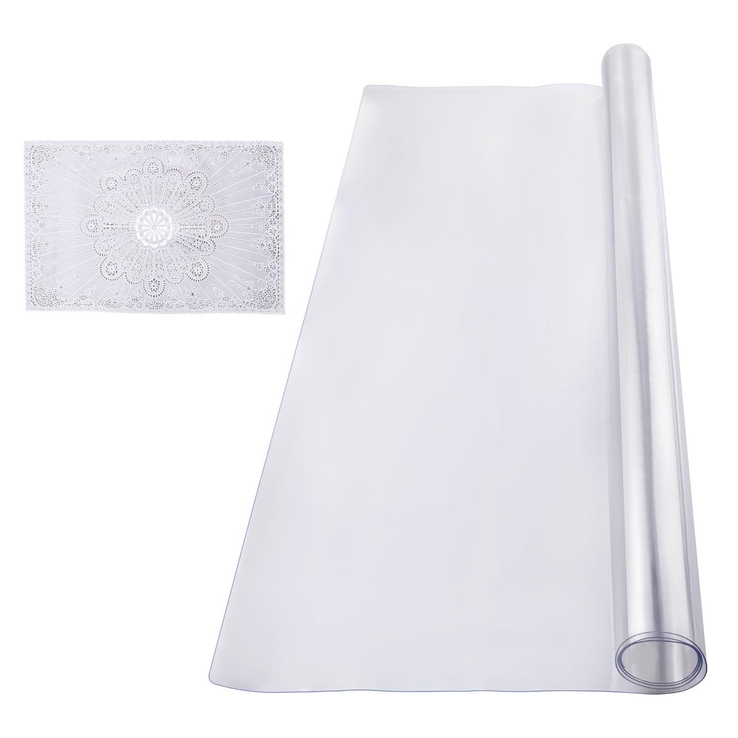 VEVOR Plastic Table Cover, 36 x 54 Inch 1.5 mm Thick Clear Table Protector, Rectangle PVC Desk Mat, Waterproof & Easy Cleaning Desk Pad Tablecloth, for Office, Dresser, Dining Room, Night Stand