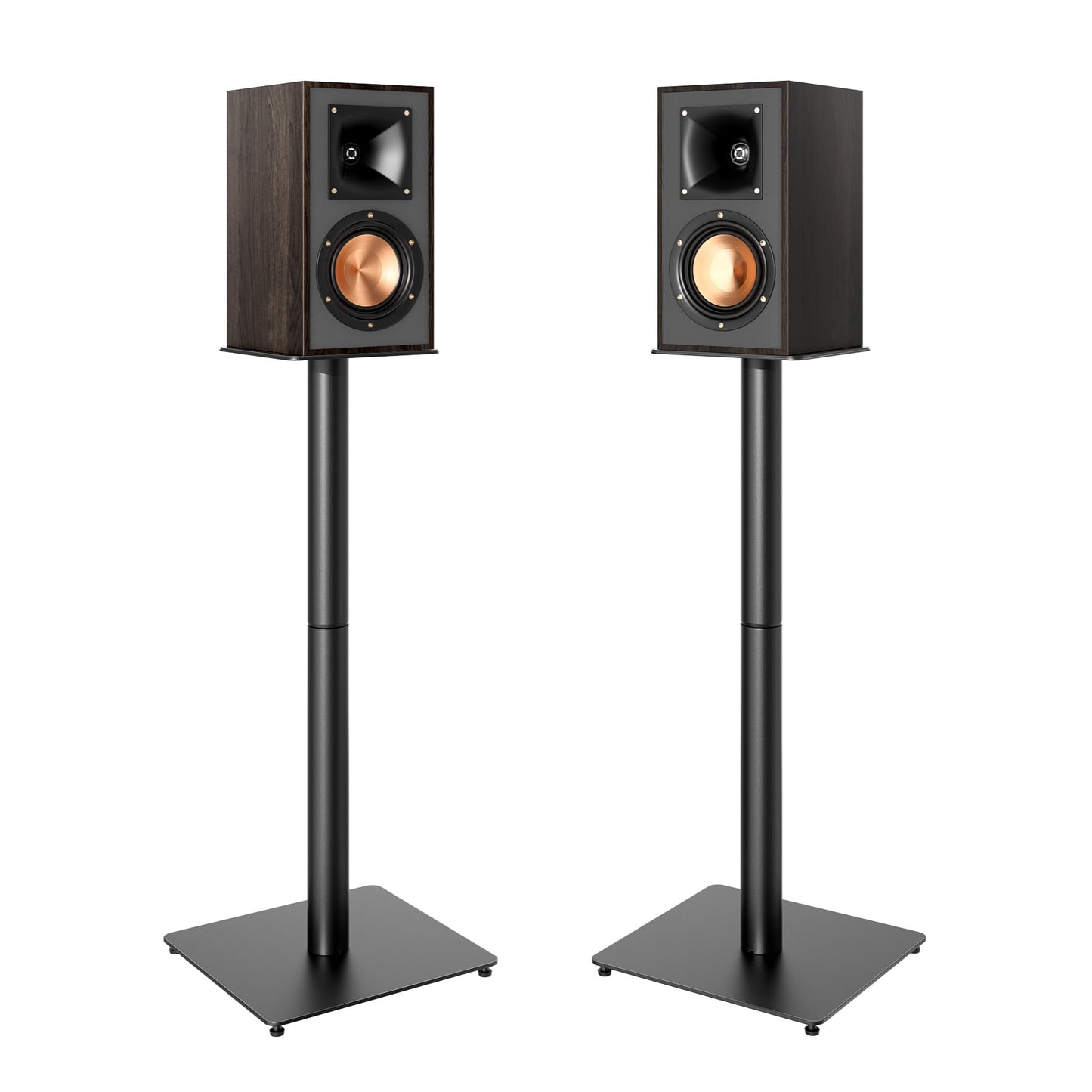 Speaker Stands Pair, 30" Fixed Height, 55lbs Weight Capacity, 11.8" Base, Cable Management, Freestanding Speaker Floor Stand for Surround Sound, Metal Base