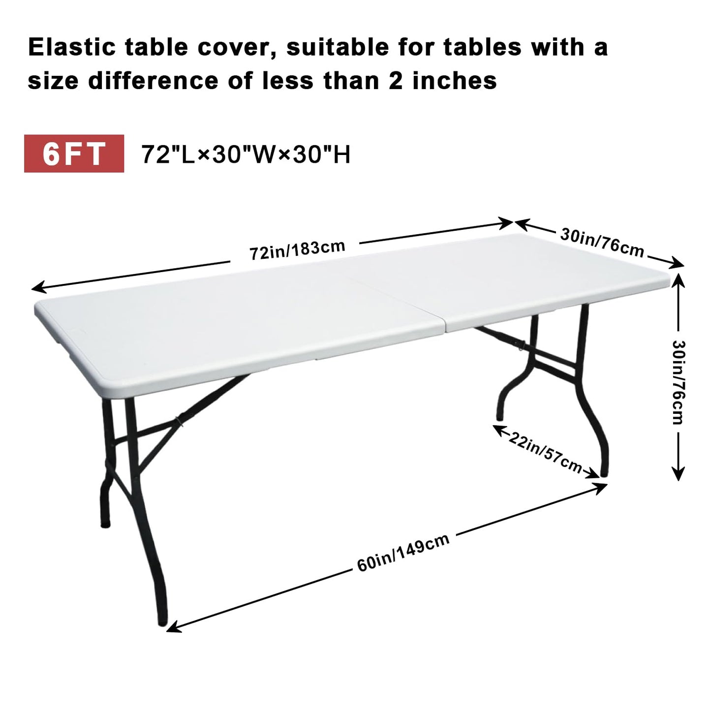 ABCCANOPY 2 Pack 4 ft Spandex Table Cover Open Back Fitted Tablecloth Stretch Washable Tablecover Table Topper for Rectangle Tables Gray