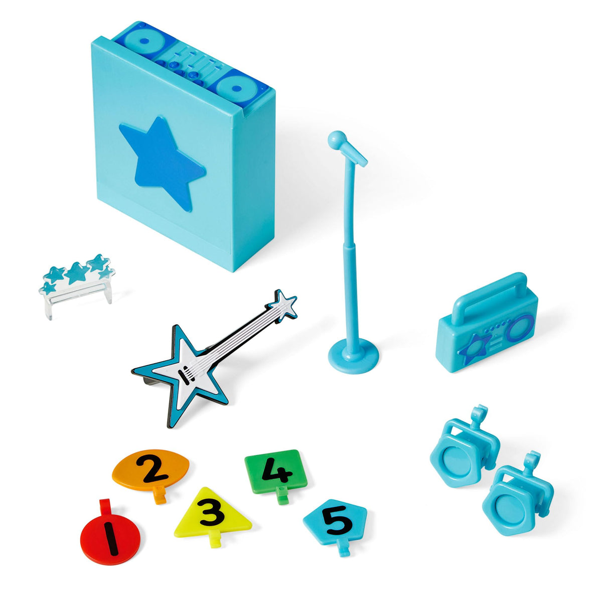hand2mind Numberblock Five’s Musical Superstar Stage, Play Figure Playsets, Toddler Music Toys, Number Toys, Counting Toys, Math Toys for Kids 3-5, Preschool Learning Toys, Birthday Gifts for Kids