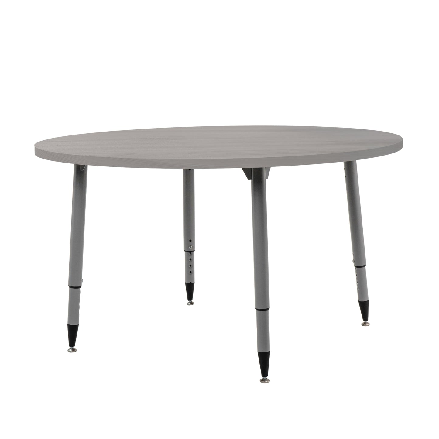 Adapte Commercial Classroom Activity Table - 48" Round Woodgrain, ADA Compliant Tapered Legs with Glides & Casters, Adjustable Height 22-34" Wheelchair Accessible, School & Office Furniture