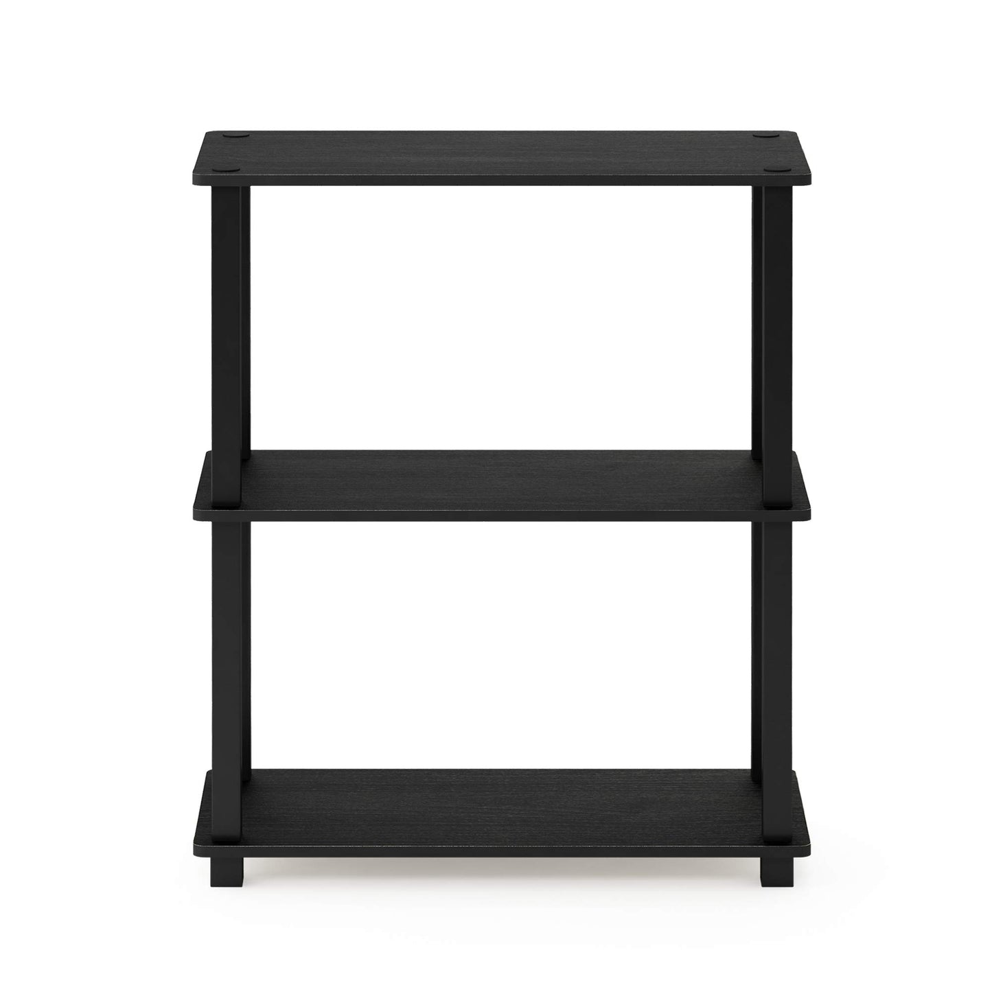 Furinno TURN-S-TUBE Storage Shelves, 3-Tier Book Shelf, Corner Shelf, Toolless Open Shelves, for Organization and Storage, Living Room, Garage, Home Office, Americano
