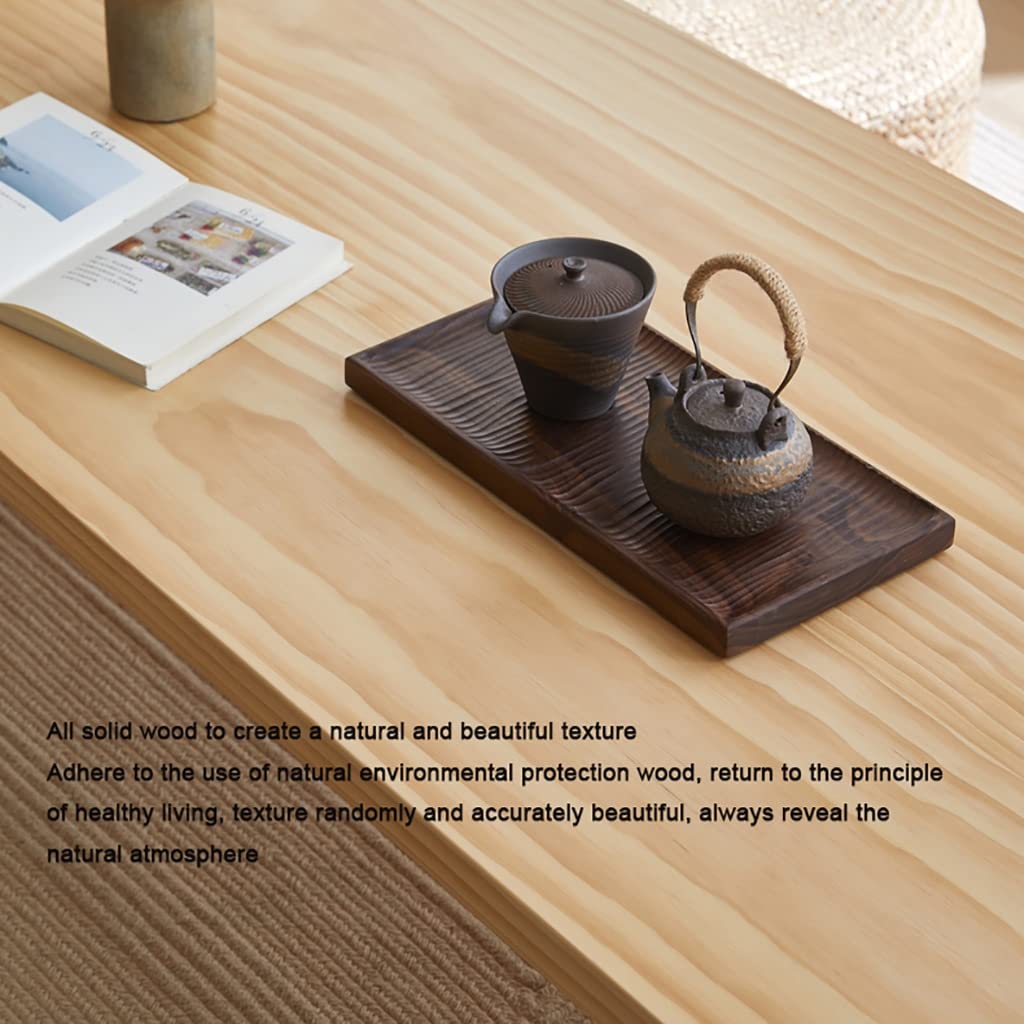 Japanese Solid Wood Coffee Table Zen Style Small Dining Table for Bedroom & Balcony 120x60x38cm Minimalist Floor Table Modern Home Decor Versatile Seating Solution