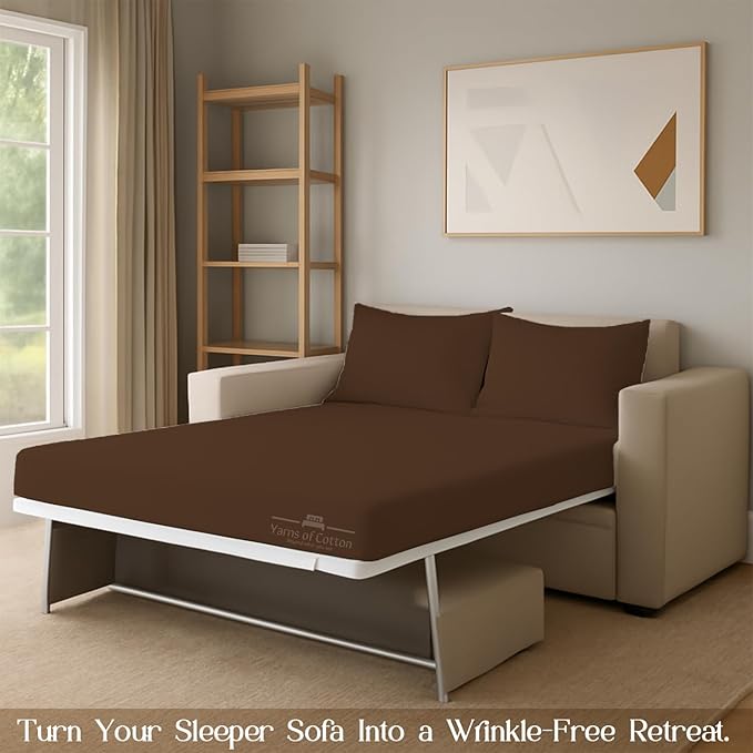 Sleeper Sofa Bed Sheet, 100% Cotton 400 Thread Count, 4 Piece Set, Deep Pocket