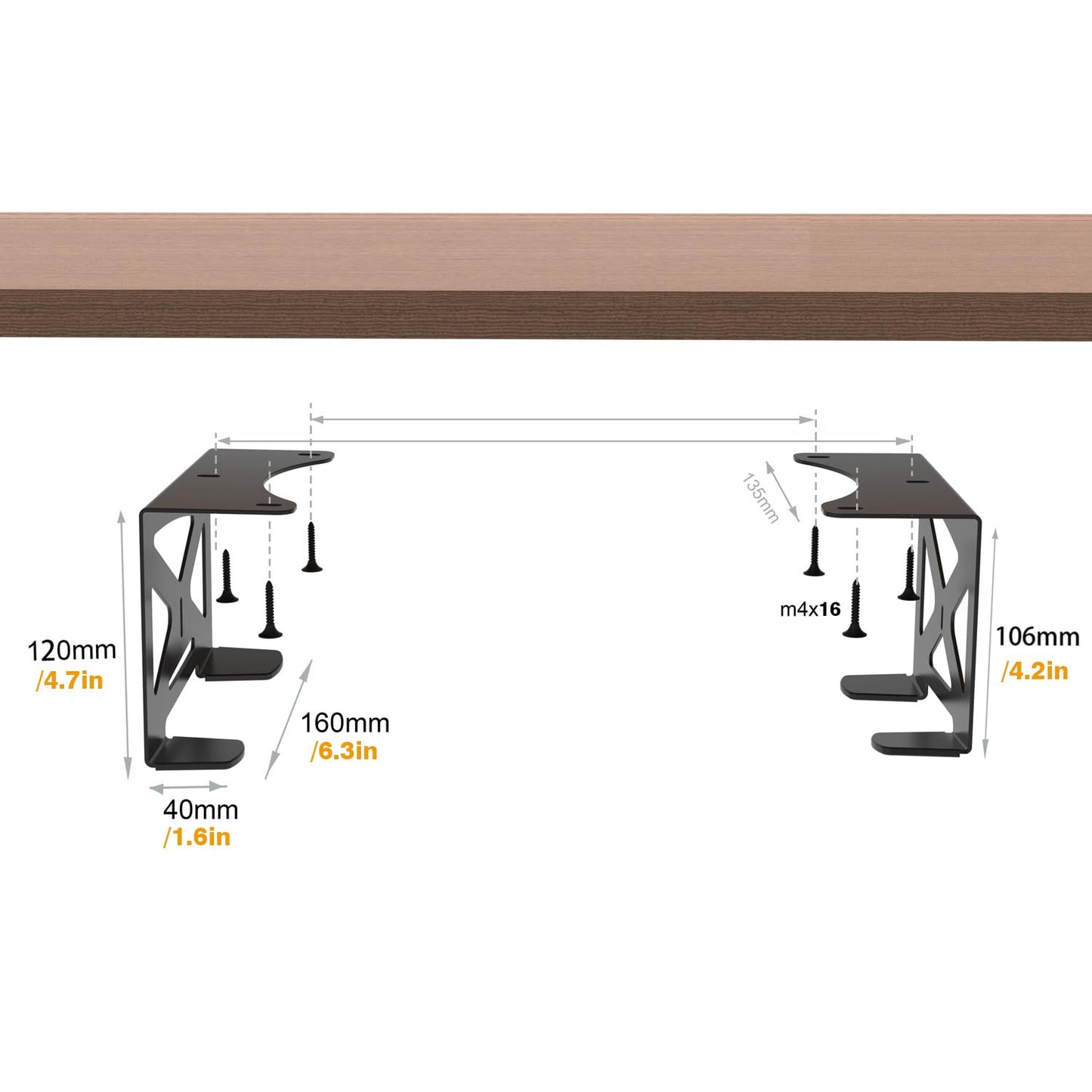 Monzlteck Under Desk Holder for PS5/PS5 Slim/Pro,Stealth Mount Compaitble with PlayStation 5 Disc & Digital Edition Console,Space Saving,DP-05