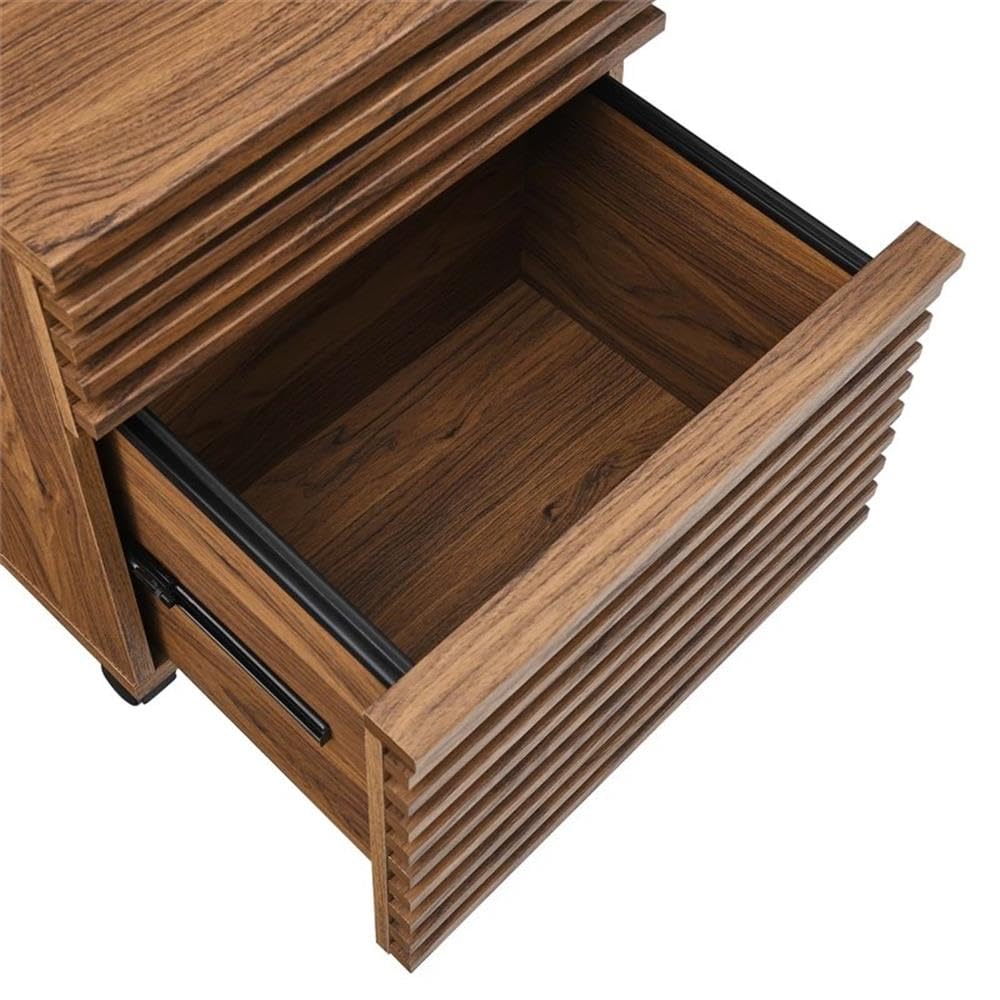 Modway EEI-5704-WAL Render Wood File Cabinet, Walnut