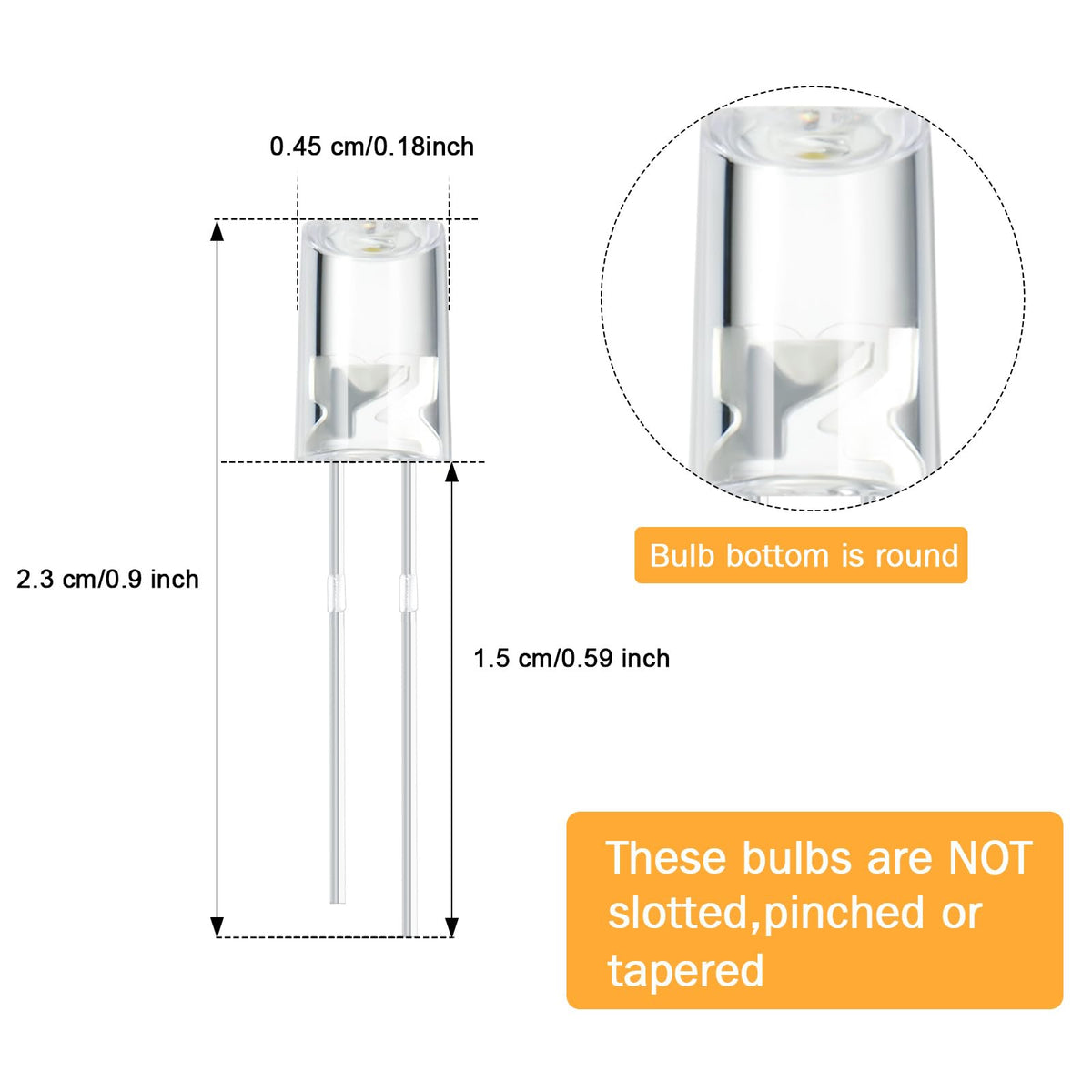 Mudder 120 Pcs Valentine LED 5mm String Light Replacement Bulb Energy Efficient Christmas LED Wire Light Set Connectable Home Decor Bulb for Holiday Festival Garden Christmas Wedding (Warm White)