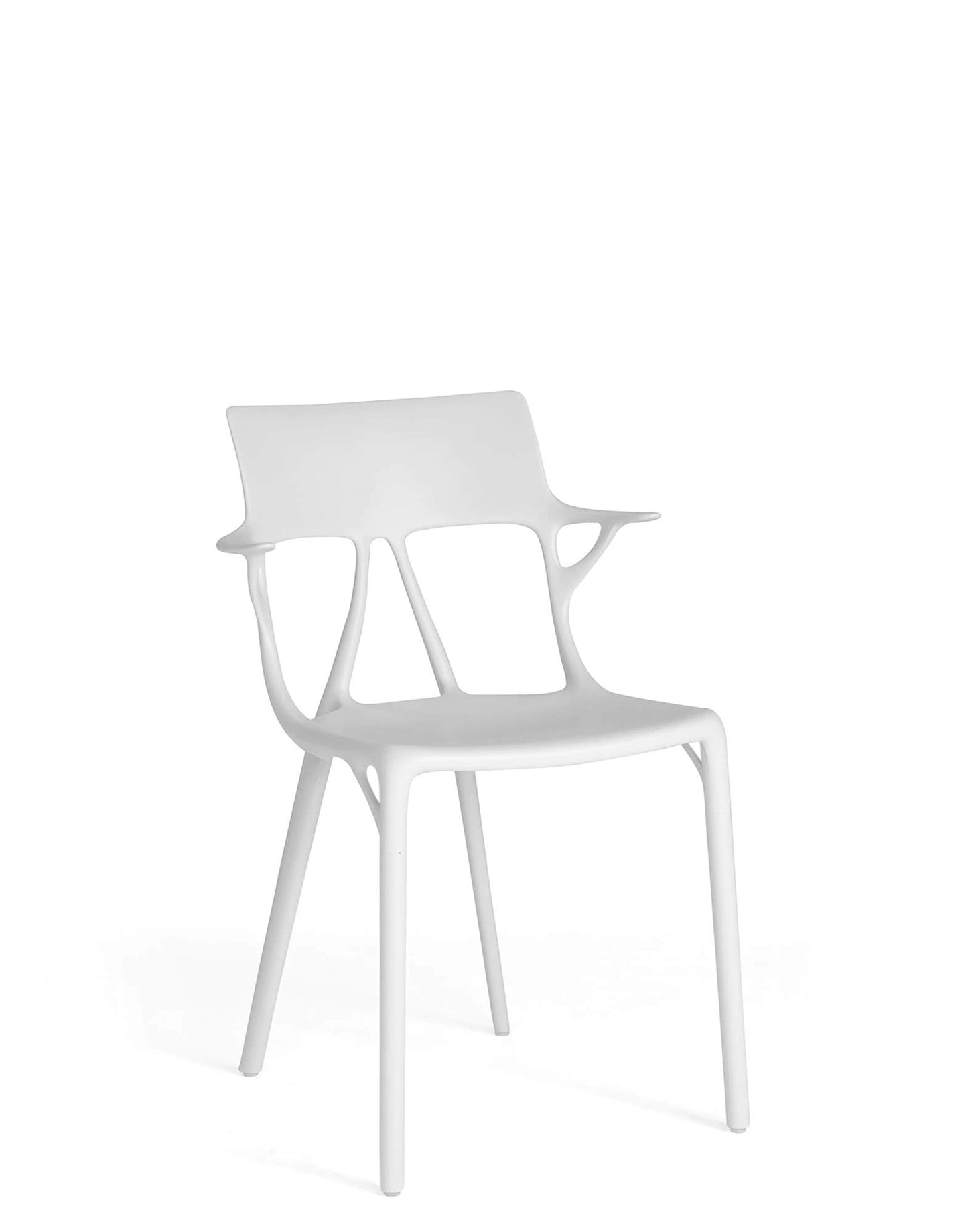 Kartell A.I. Chair, Recycled Thermoplastic Technopolymer, White, H 81 cm, 2 Units