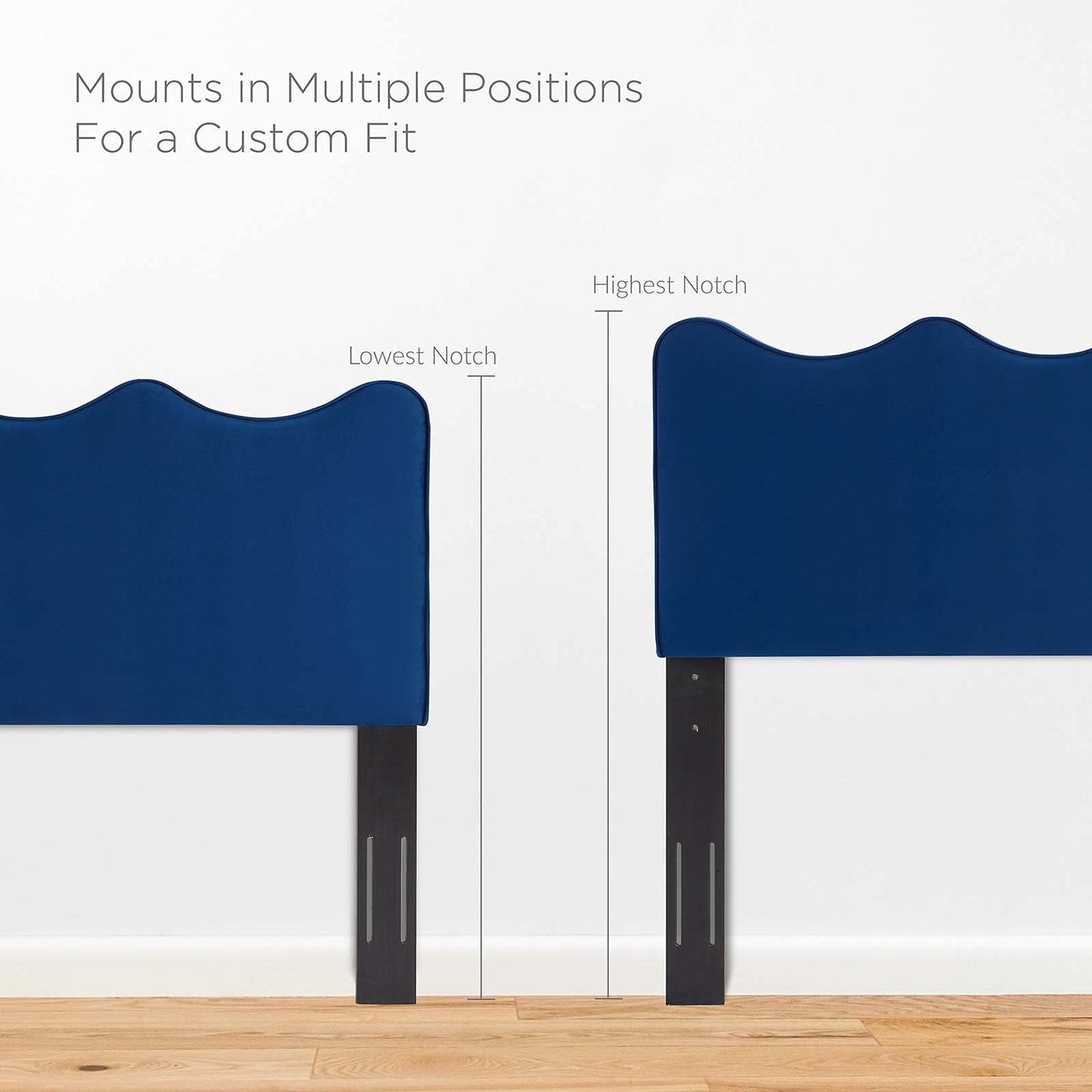 Modway Athena Performance Velvet Full/Queen Headboard in Navy