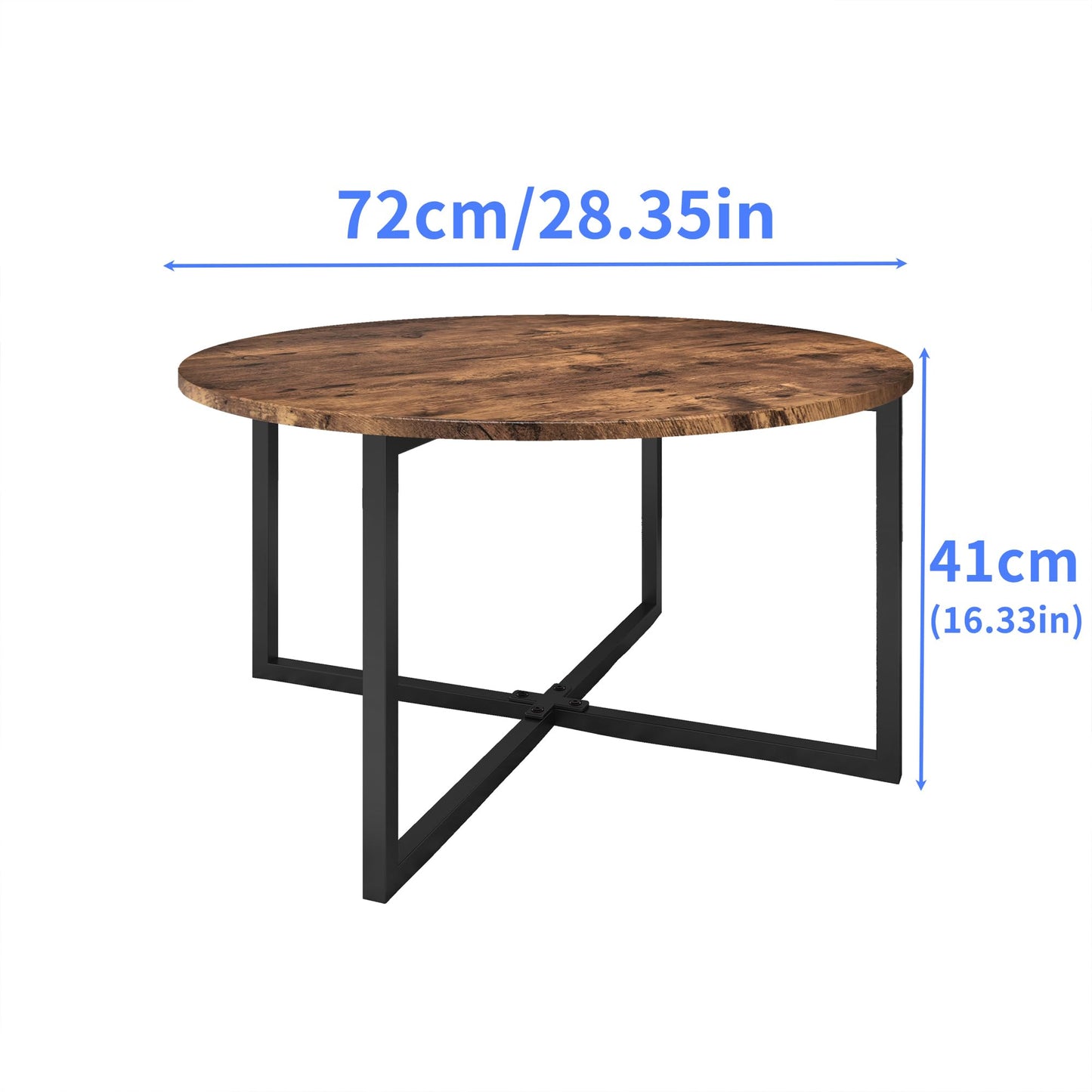 Round Coffee Table Kitchen Dining Tables Modern Leisure Tea Table Office Conference Pedestal Desk Rustic Brown