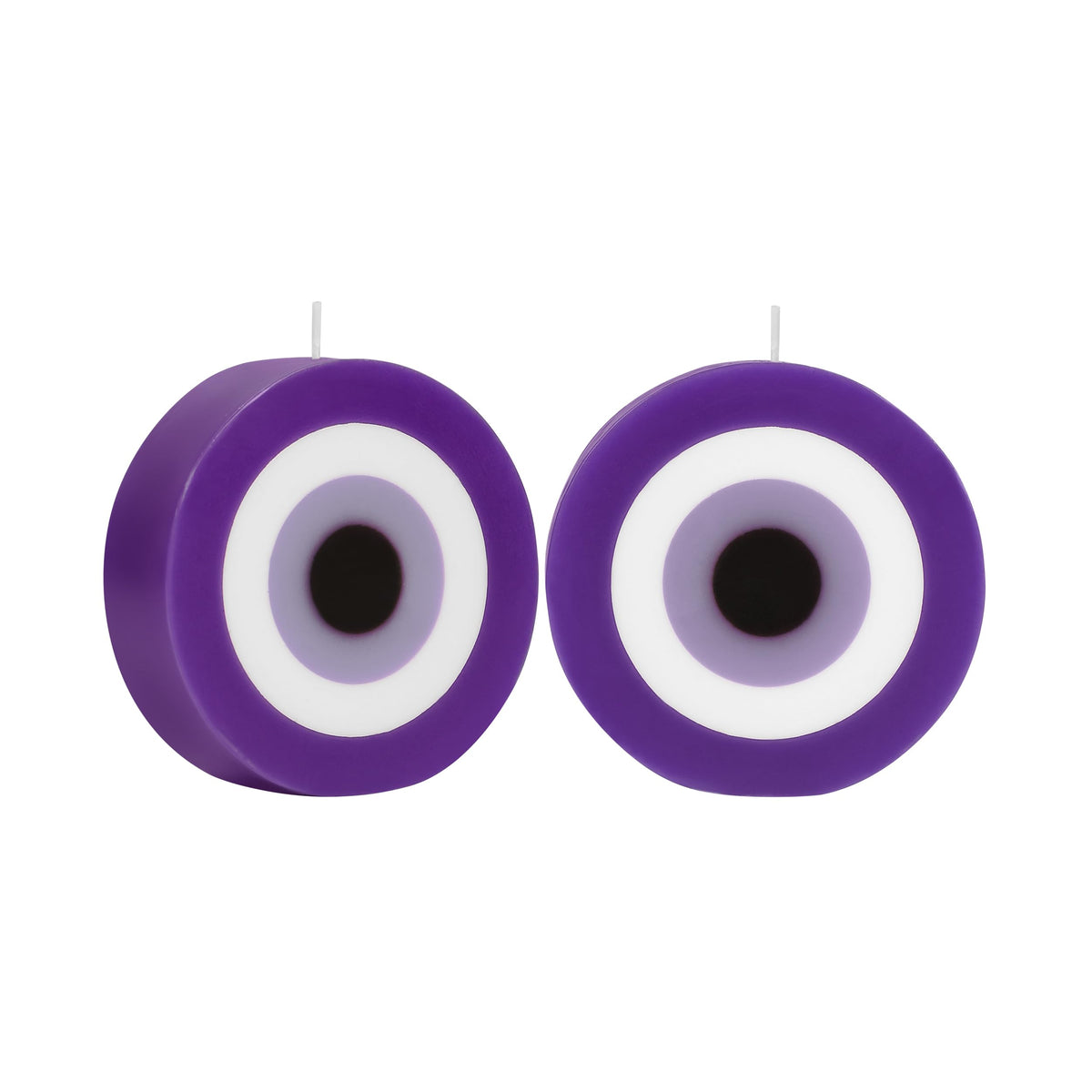 PROSPERRO LUMO by Parkash Candles Blue Evil Eye Candle Gift Nazar Home Decor Handmade Candles Desk Sculpture Decoration for House || Bedroom || Living Room || Set of 2 (Evil Eye - Round Purple)