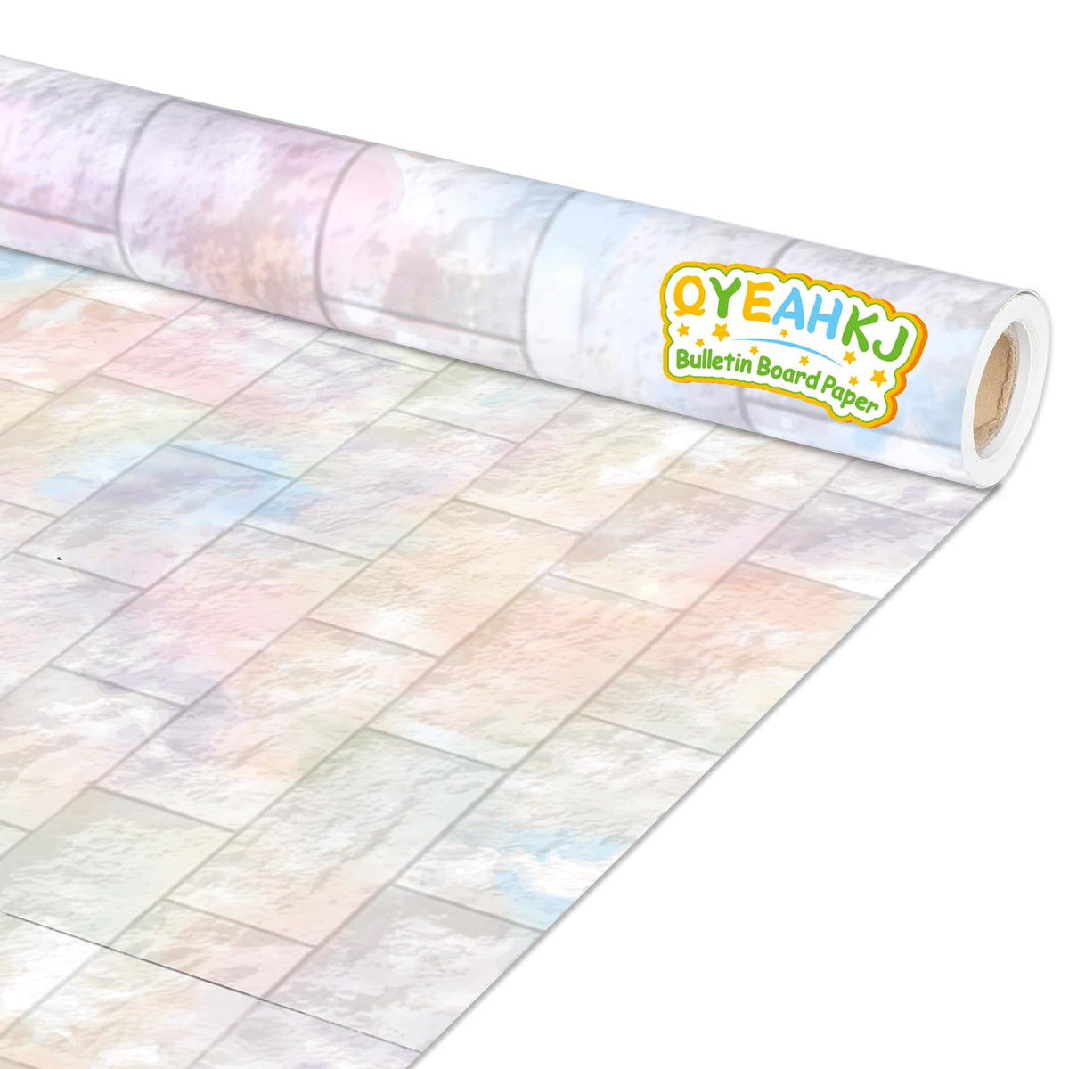 Graffiti Wall Bulletin Board Paper Roll Pastel Brick Gradient Stone Bulletin Board Background Back to School Classroom Decor Poster for Art Craft DIY Projects Home Office Party Supplies 17.7in x 20ft