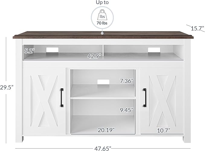 BELLEZE 48" TV Stand, Entertainment Center
