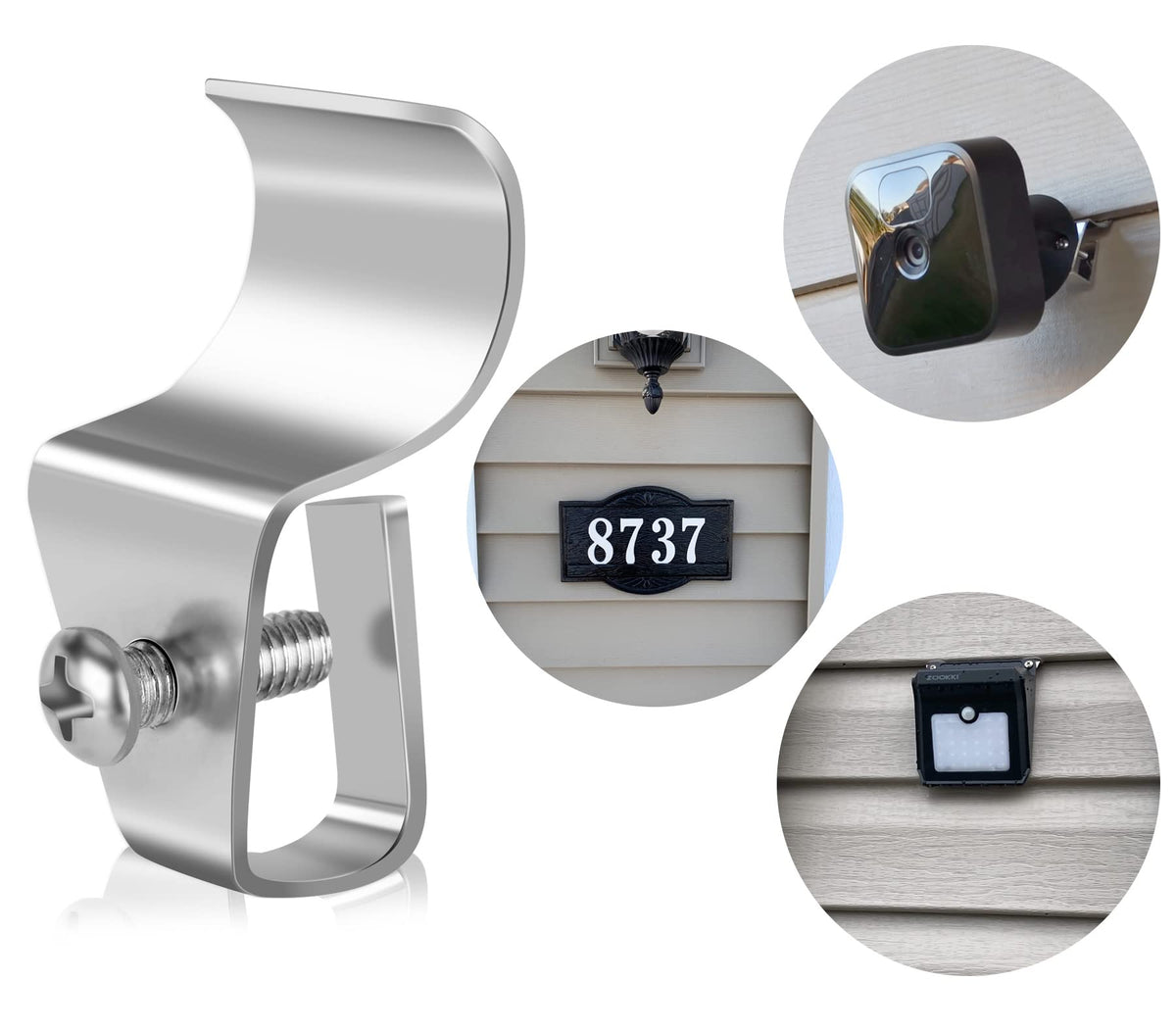 Antimbee No-Hole Outdoor Camera Mount,40-Pack Vinyl Siding Clips,Vinyl Siding Hanger for Blink, Arlo, Ring, No-Damage, No Drilling, Weatherproof-304 Stainless Steel Home Siding Hooks - New Upgrade