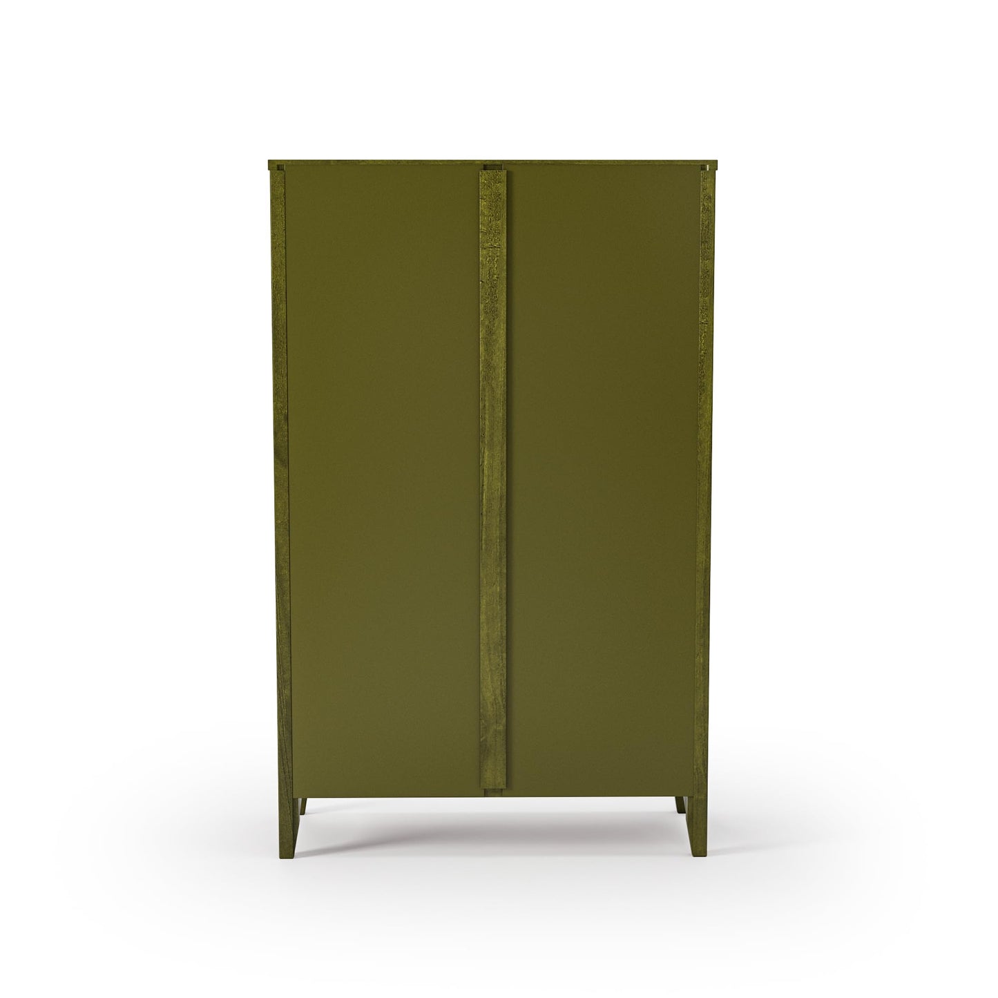 Camaflexi Shaker Style 4 Shelf Bookcase/Solid Wood / 48" High/Adjustable Shelving/Closed Back/Display Bookshelf for Living Room, Bedroom, Home and Office, Olive Grove Green