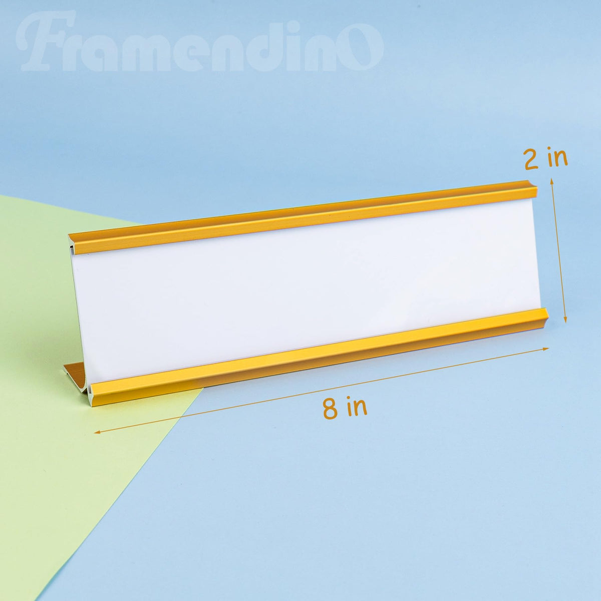 Framendino, 3 Pack Sublimation Metal Office Nameplates Blanks for Desk Plates Aluminum Gold Name Plate Holder for Business