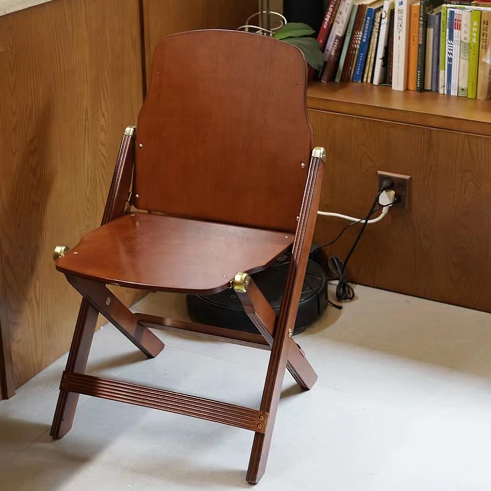 Dining Chairs Folding Chair Vintage Wooden Camping Foldable Cafe Compact Lawn Bistro Solid Wood Furniture