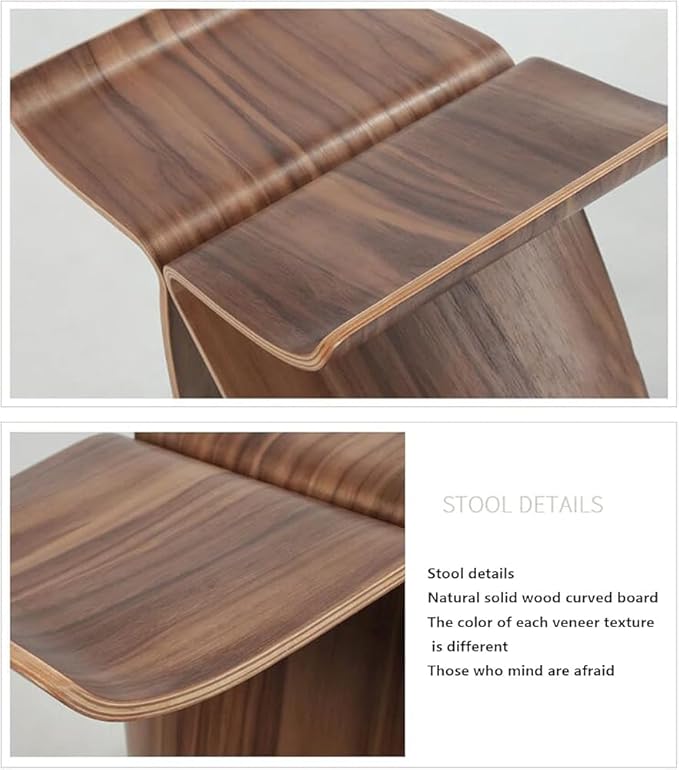 Simple Japanese Solid Wood Curved Stool Side TableSofa TableBedside Table