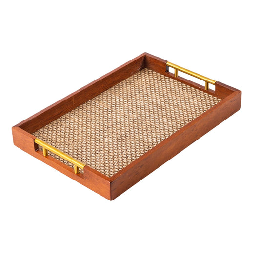 17.7x12in Wood Serving Tray with Handles Suitable for Coffee Tables Breakfast, Dinner Kitchen barbecues Ottoman Parties and Bars Can be Used as a Storage Tray for Rustic Decor
