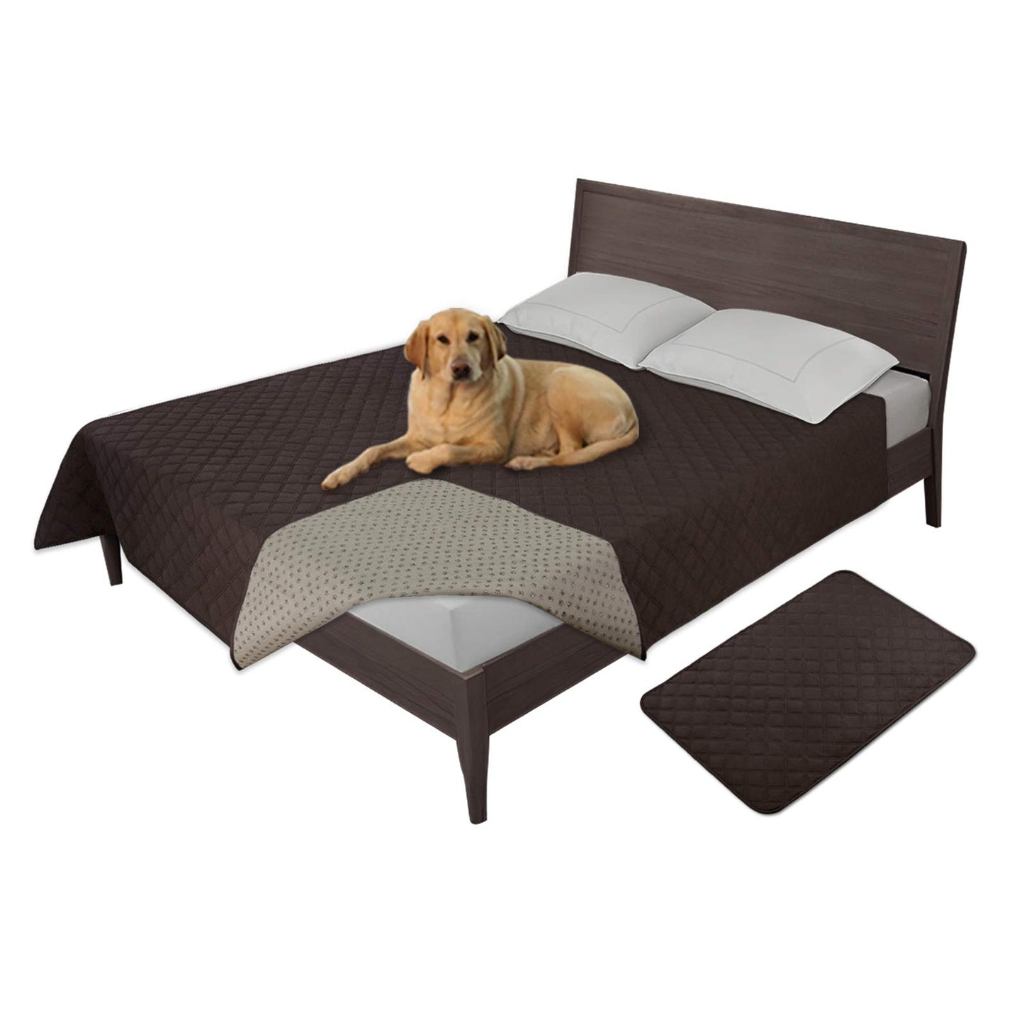 Easy-Going 100% Waterproof Dog Bed Cover, Non-Slip Pet Blanket for Furniture, Washable Couch Cover, Repleasement Sofa Cover (68x82 in,Chocolate)