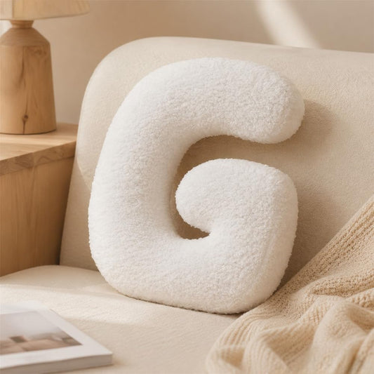 Shapeazy Letter Plush Pillow, Letter Hugging Throw Pillows, Decorative Initial Letter Shaped Throw Pillows for Bed Couch, Letter Pillows English Alphabet A to Z for Sofa Bedroom Living Room Decor (G)