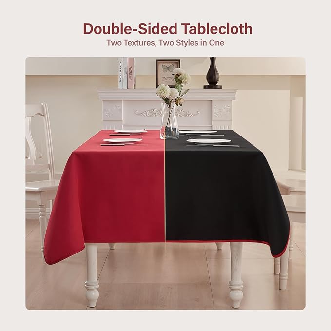 BALCONY & FALCON Rectangular Table Cloth Water Resistant Washable Double-Sided