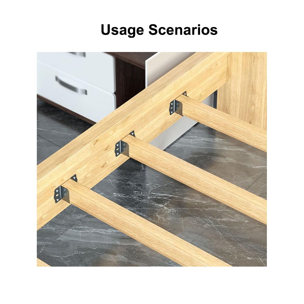 TopHomer 4 Pcs Heavy Duty Bed Rail Fittings Cold Rolled Steel U-Shape Bed Supporters Hardware Thickening Bed Frame Bracket for Headboards, Footboards, Bed Frames(40mm/1.57in)