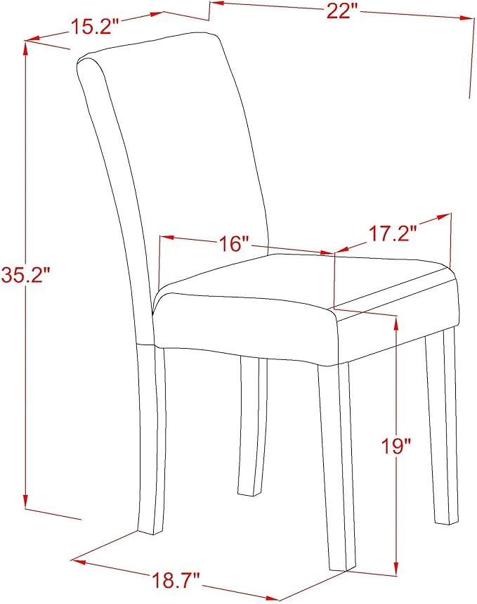 East West Furniture ABP4T04 Abbott Parson Dining Chairs