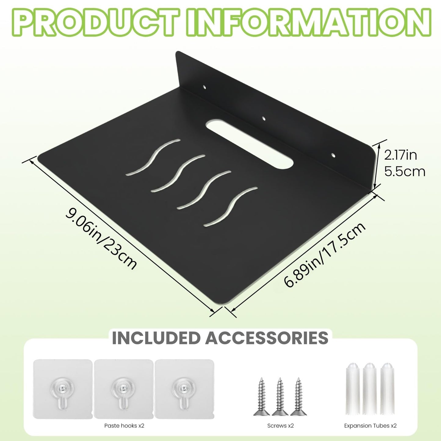 MZDMY Steel Floating Shelves for Wall,Small Wall Shelf，Suitable for Bedroom, Living Room, Bathroom, Kitchen, Office (Black, 2Pack 9.06x6.89 in)