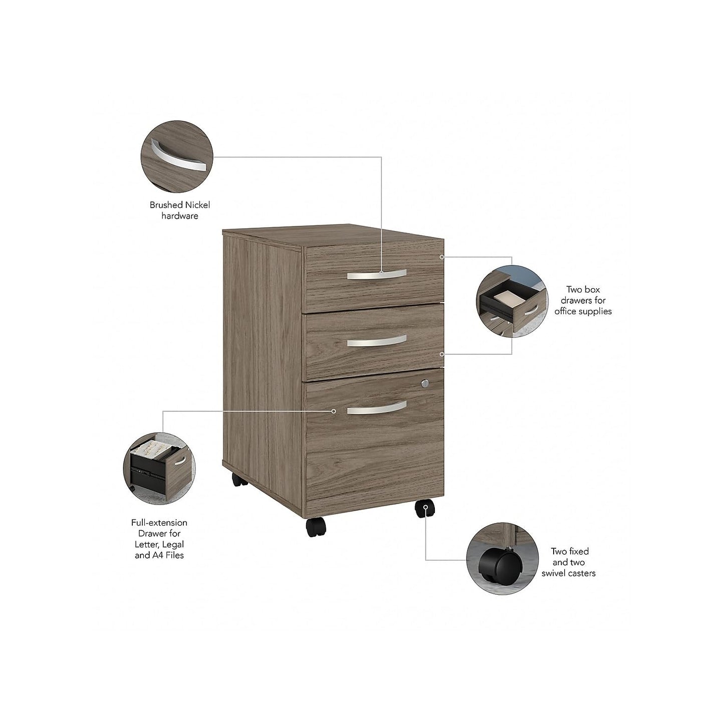 Bush Business Furniture Echo L Shaped Desk in Pure White