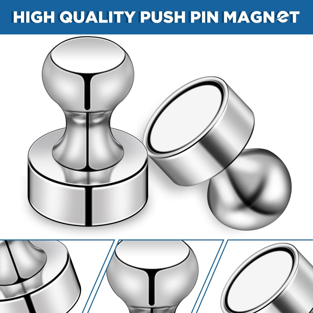LOVIMAG Fridge Magnets 20Pcs Refrigerator Whiteboard Small Strong Magnet Classroom Kitchen Accessories Decorative Locker Set Decor Must Haves Office Calendar Refrigerador Magnetic Cute Crafts Silver