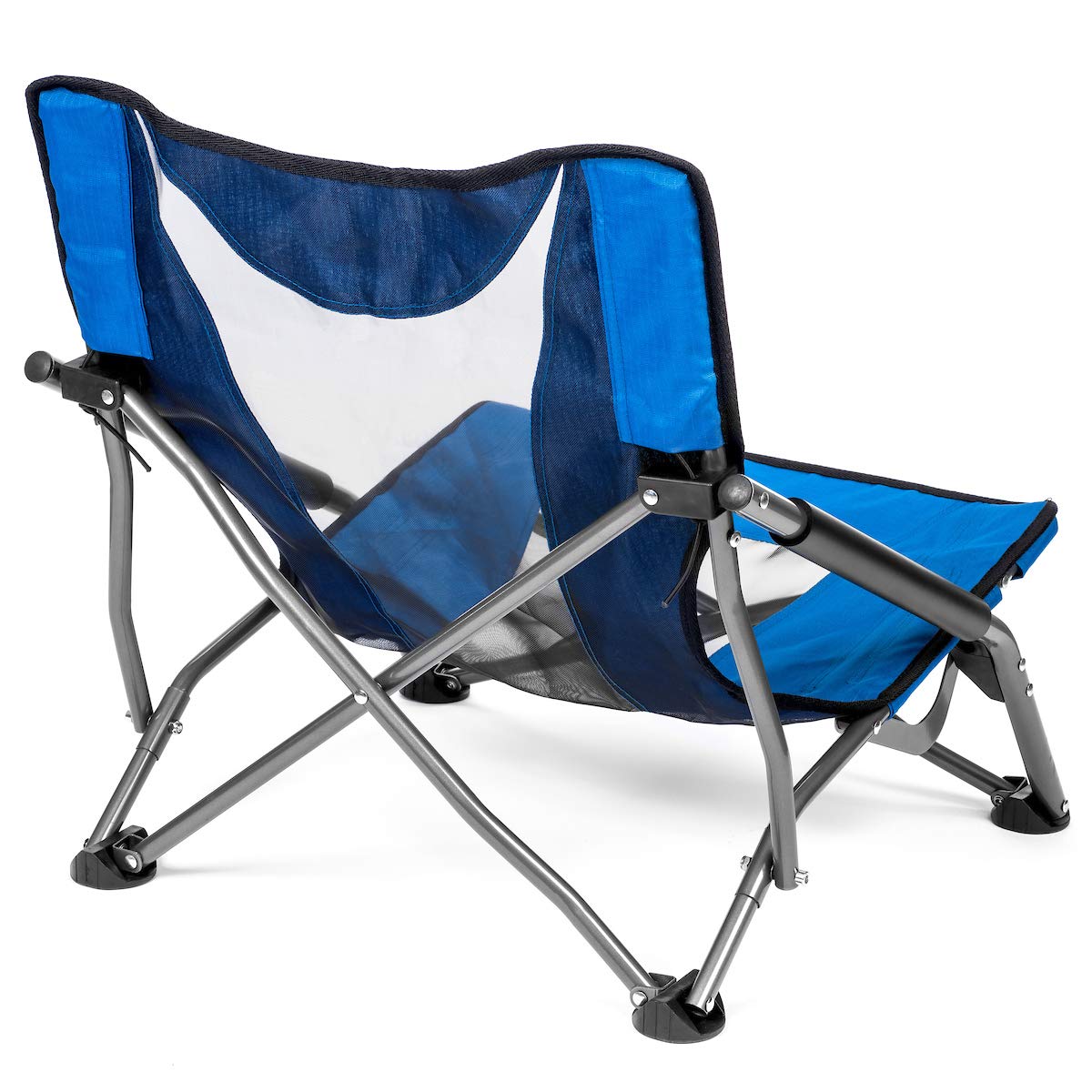 Cascade Mountain Tech Low Profile Camping Chair - Folding Chair for Camping, Beach, Picnic, Barbeques, Sporting Event with Carry Bag, Royal Blue