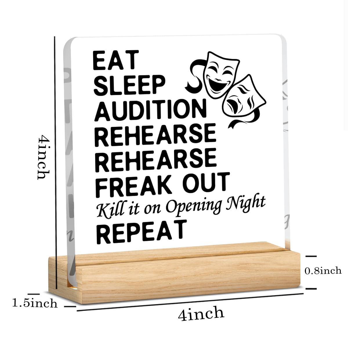 Theater Gifts Theater Actor Actress Gifts Director Gifts Drama Gift Musical Theatre Gifts for Performers Theatre Enthusiast Office Home Desk Shelf Decor Acrylic Sign