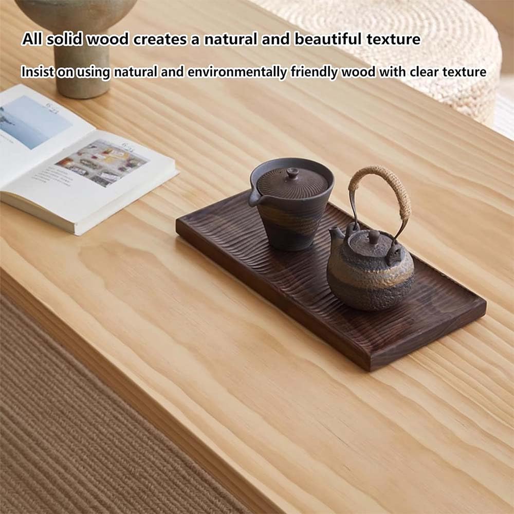 GHHDPXM Japanese Low Coffee Table Solid Wood Table Small Palace Style Floor Table Brown Ideal for Sitting 80 x 50 x 38 cm Perfect for Living Room & Zen Spaces.