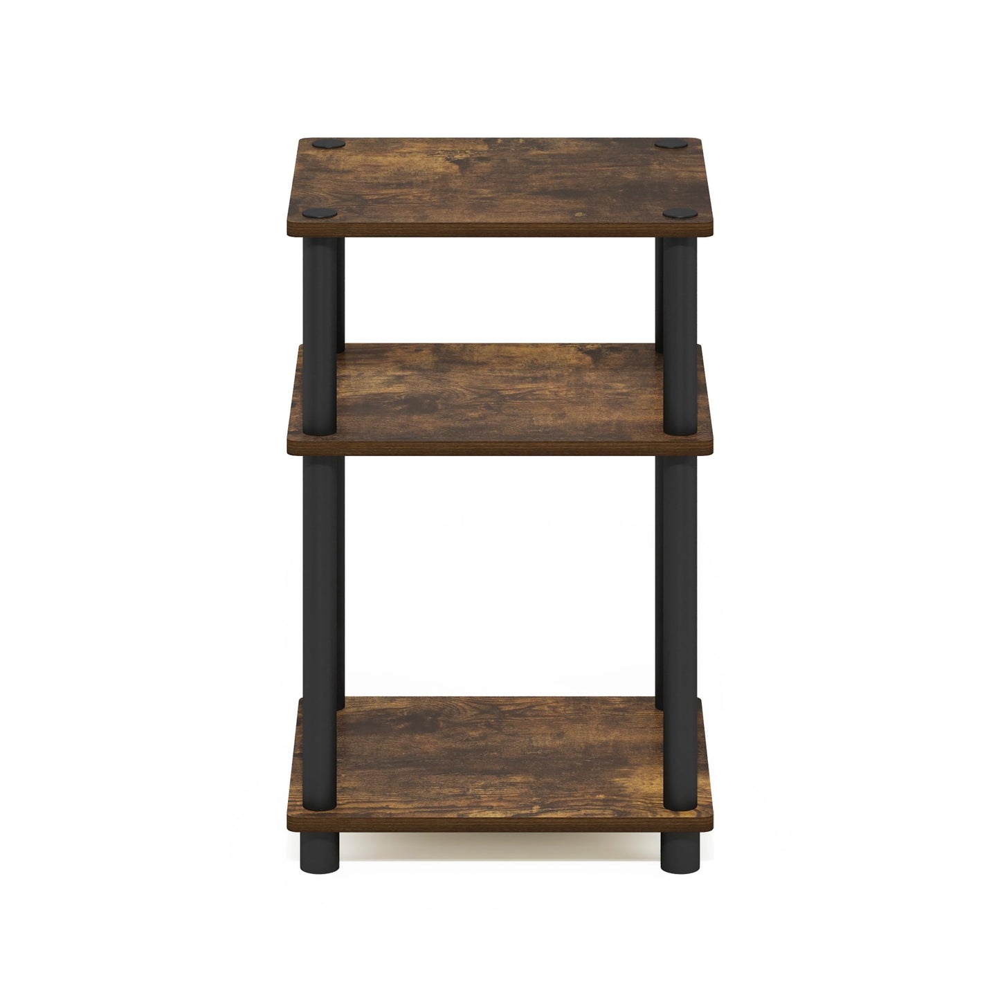 Furinno JUST Side Table, 3-Tier End Table, Open Shelves Night Stand, Bedside Table, Toolless Assembly, for Living Room, Bedroom, Bathroom, Amber Pine