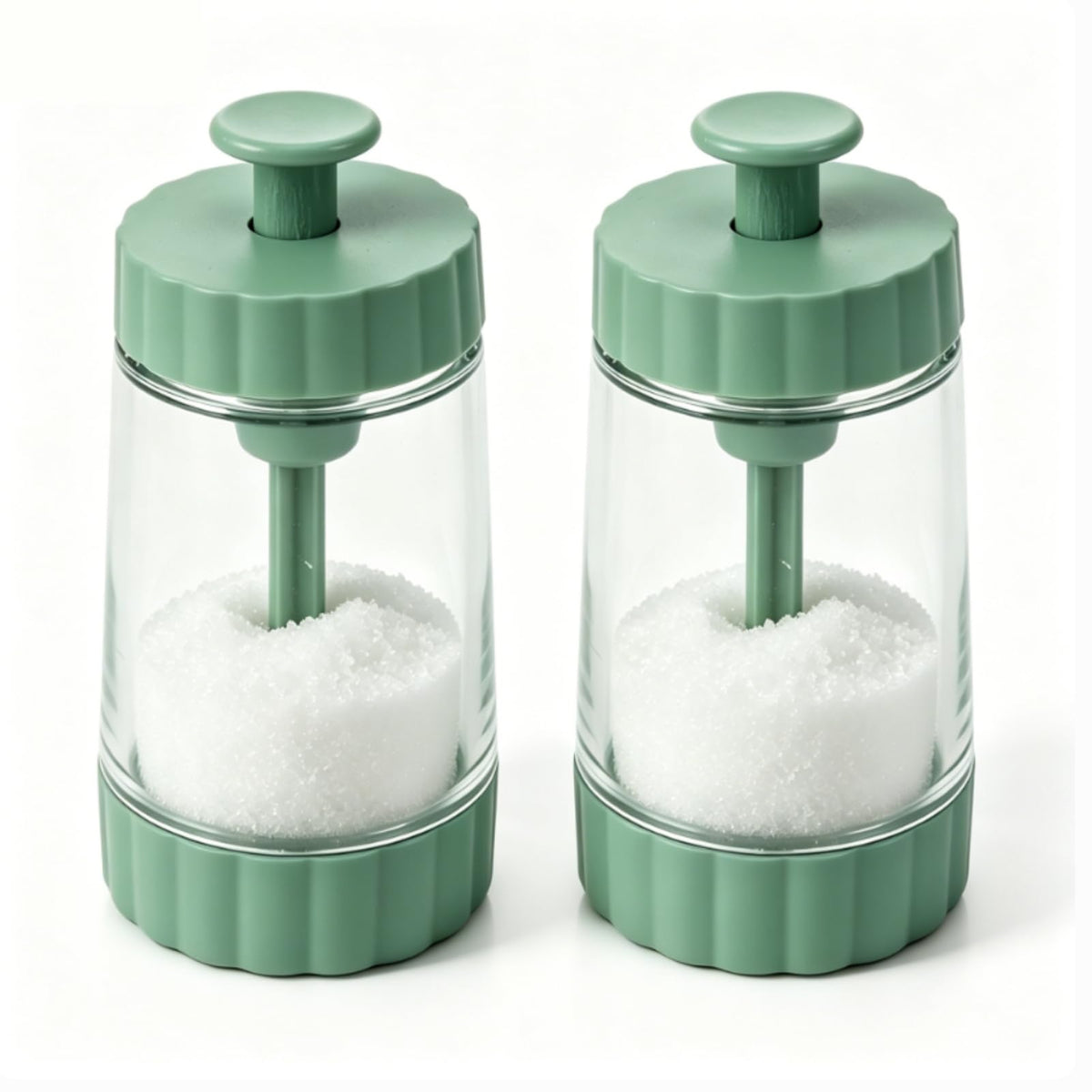 Measuring Seasoning Bottle, 2 Pack Quantitative Salt Shakers 0.5g Precise Quantitative Seasoning Bottle Salt Pepper Shaker Set for Kitchen (Green)
