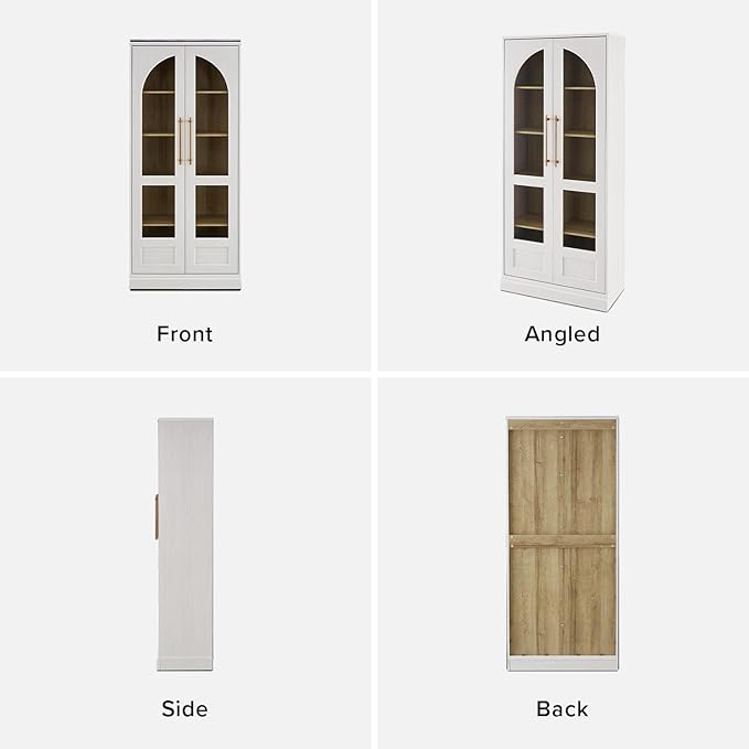 mopio Blake Tall Display Cabinet, Kitchen Buffet Pantry Cupboard, Trophy