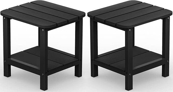 SERWALL Double Adirondack Side Set of 2, Table Rectangular End Table