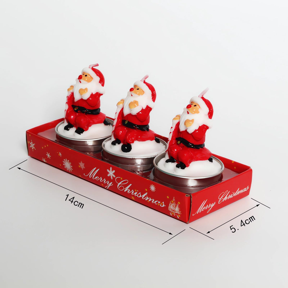 3 Pieces Tealight Candles Handmade Delicate Santa Hat Claus Christmas Tree Candle Wax Snowman Elk Pinecone House Candles for Party Wedding Spa Home Decoration Christmas Gifts