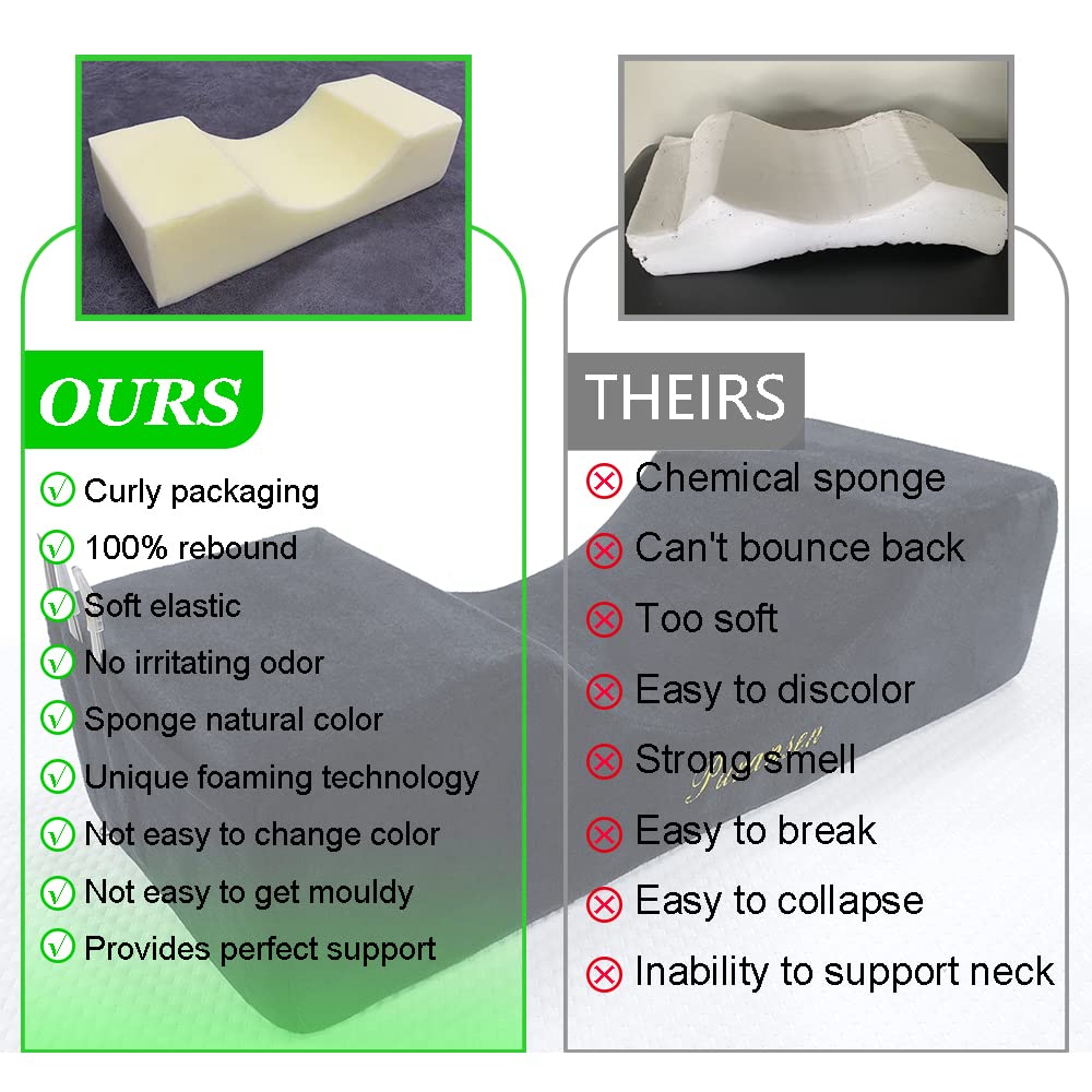 Puransen Eyelash Extension Pillow - Salon Memory Foam Neck Support with Velvet Cover, Portable Lash Technician Pillow for Professional Makeup Artists & Home Use (Black)