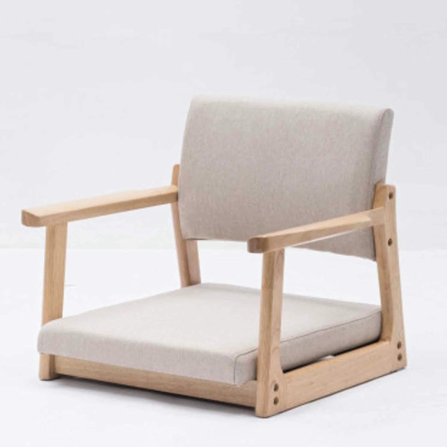 MNJVCFDS Floor Chair Japanese Floor Chair Legless Bay Window Backrest Lazy Chair with Armrests, Portable Japanese Tatami Chair, Meditation Floor Solid Wood Seating Chairs