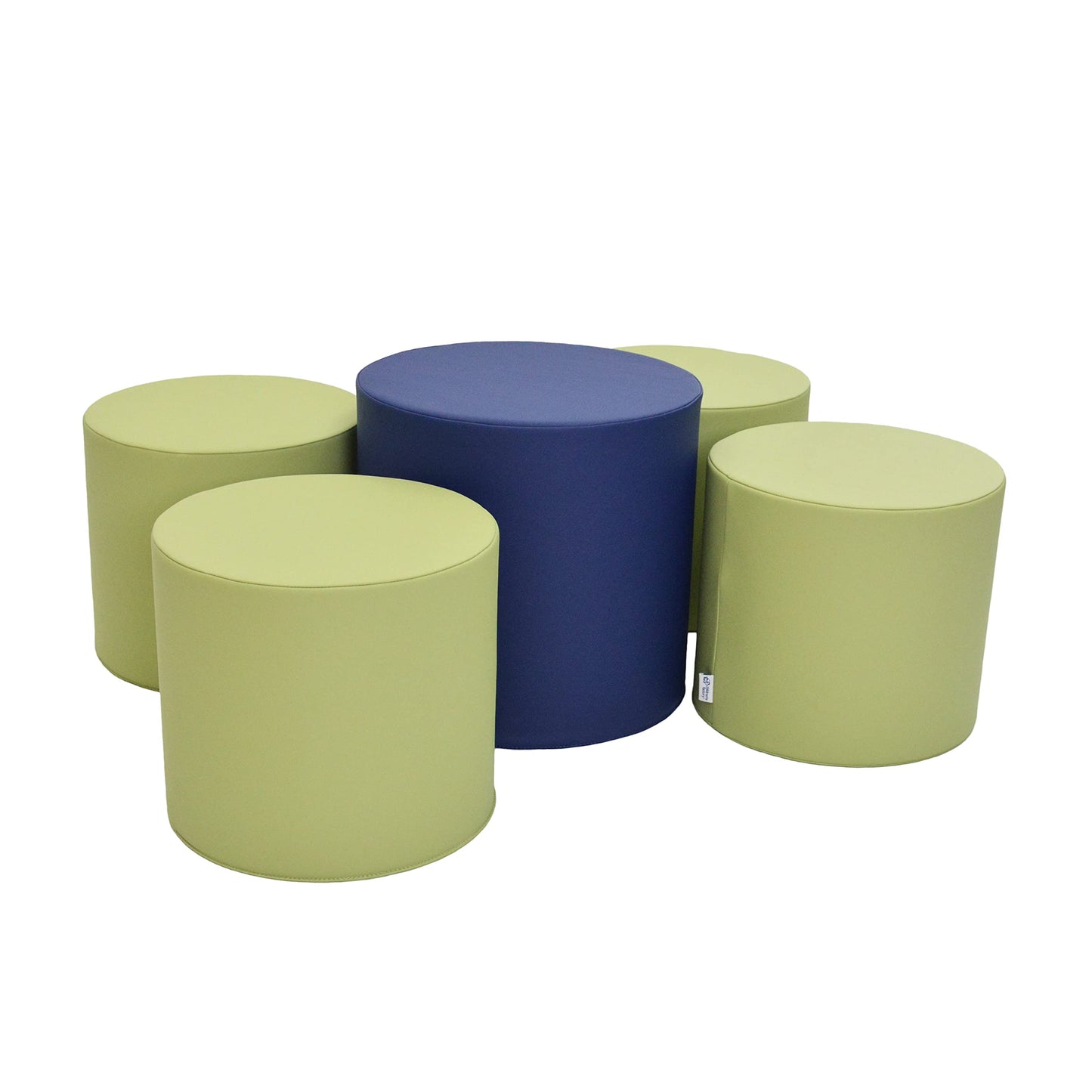 Children’s Factory, CF805-329TRQ, 5-Piece Tranquility Ottoman Set, Navy, Classroom or Daycare Furniture, Kids Preschool Reading Nook Flexible Seating