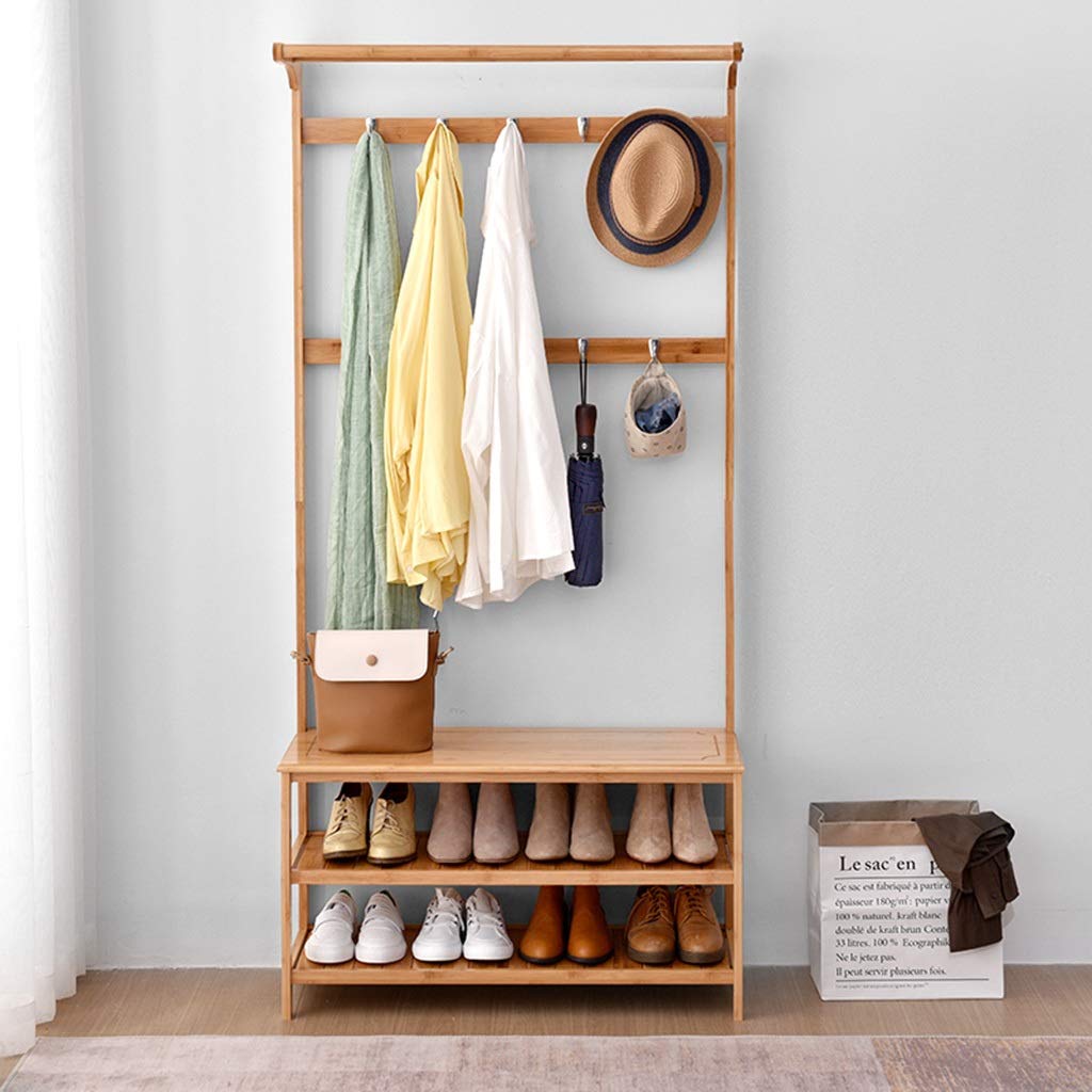 Shoe Bench Organizer Shoe Racks Coat and Shoe Storage Multifunctional Simple Shoe Changing Stool Hallway Coat Rack Shoebox Cloakroom Hanger Combination Floor Shoe Rack