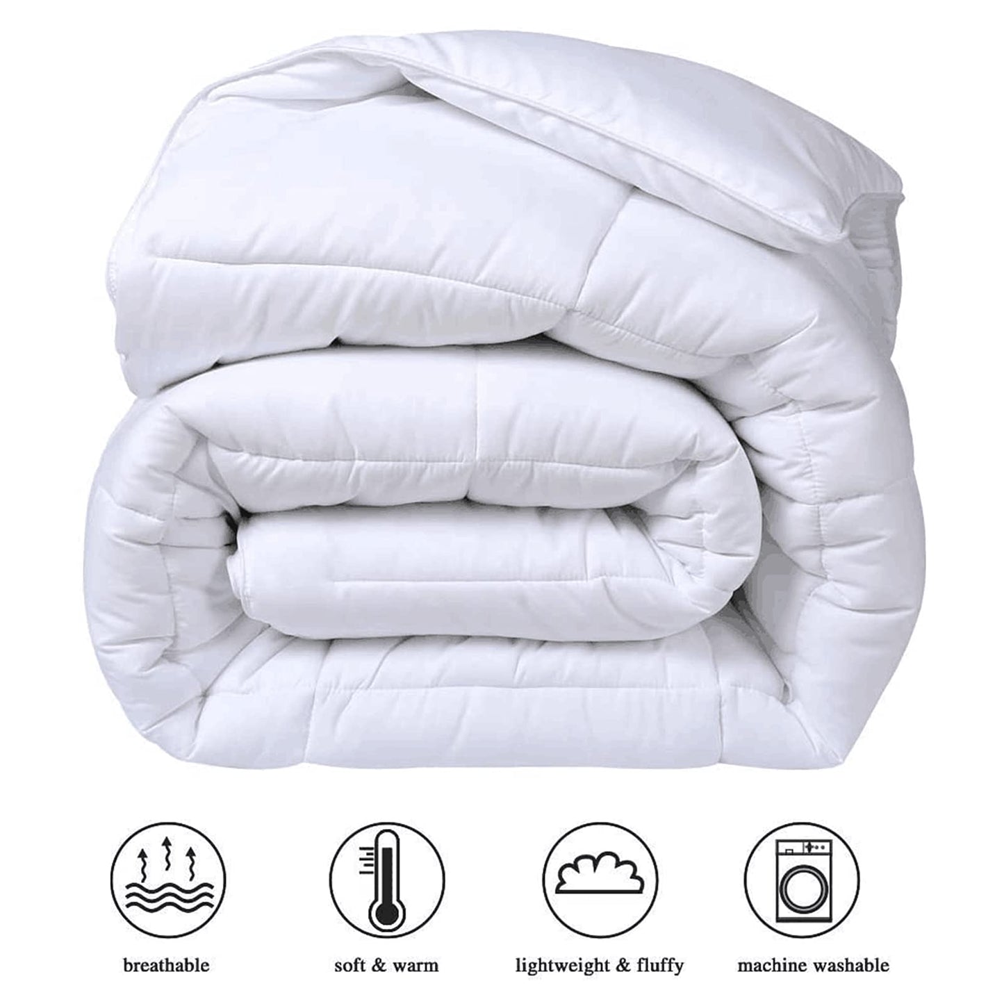 COHOME King Size Cooling Comforter, All-Season Quilted Down Alternative Duvet Insert, Luxury Hotel Breathable GentleSoft Comforter with Anti-Clump Tech & 8 Tab - Reversible - White 90 x 102 inches