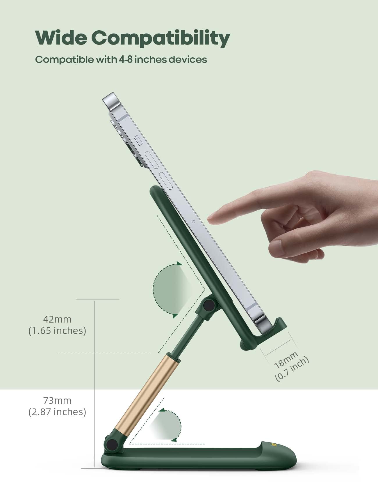 Lamicall Cell Phone Holder, Desk Accessories - Green iPhone Cellphone Stand, Office Desktop Accessories, Office Must Have, Gifts for Desk Decor, Telephone Stand