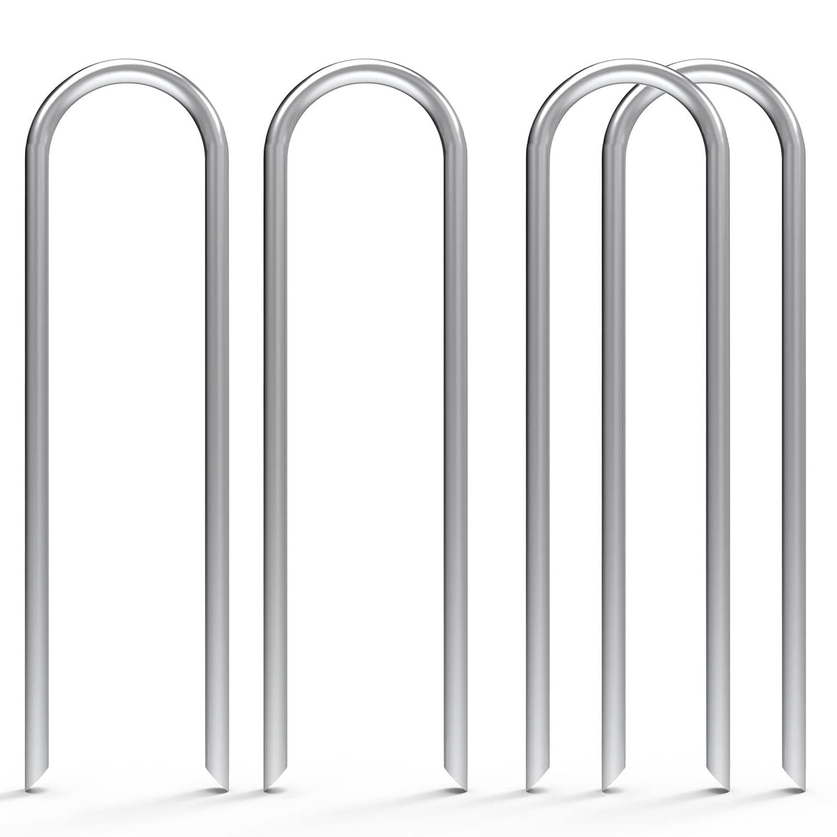 MySit 6 Inch 100 Pack U Shaped Garden Stakes, Heavy Duty 11 Gauge Galvanized Drip Irrigation Stakes Landscape Staples for 1/2" to 1-1/2" Soaker Hose, Weed Barrier, Yard Decorations, Fencing