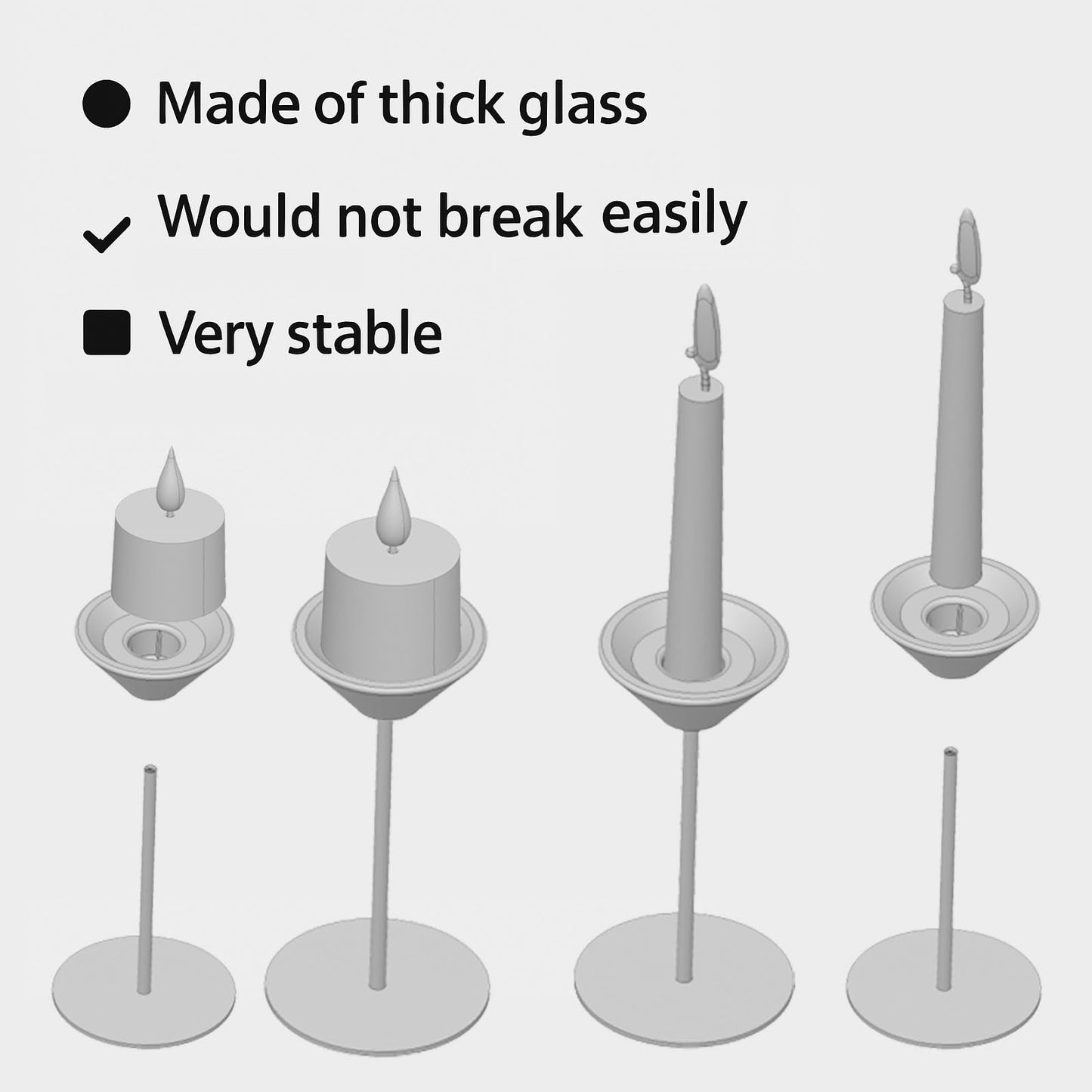 Smytle Emerald‑Green Glass Candlestick Holders, Green Tea Light Candle Holders with Weighted Matte‑Black Metal Base, Botanical Table Decor for Dining, Wedding & Holiday